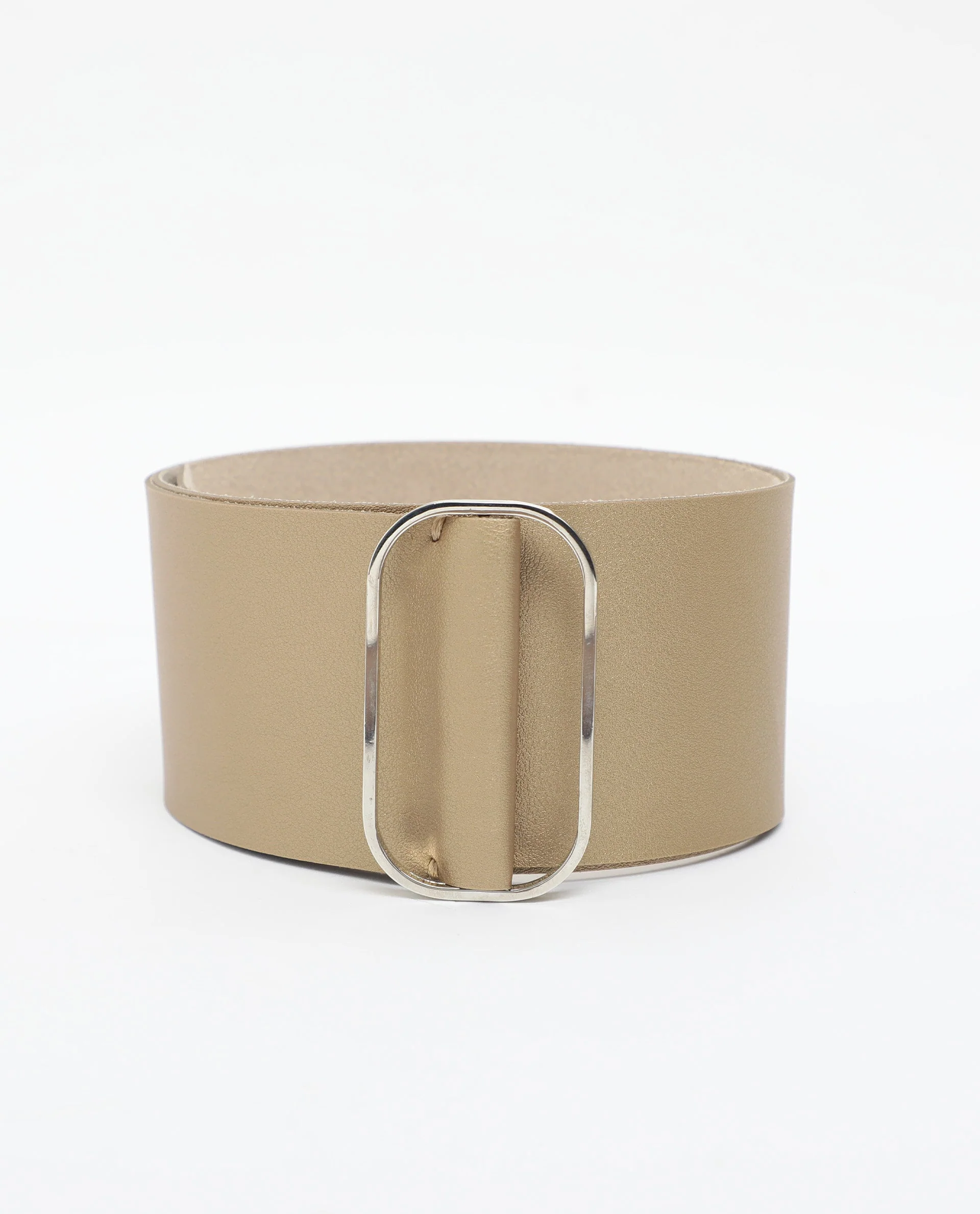 Rareism Women Abandon Light Gold Solid Leather Belt - Image 2