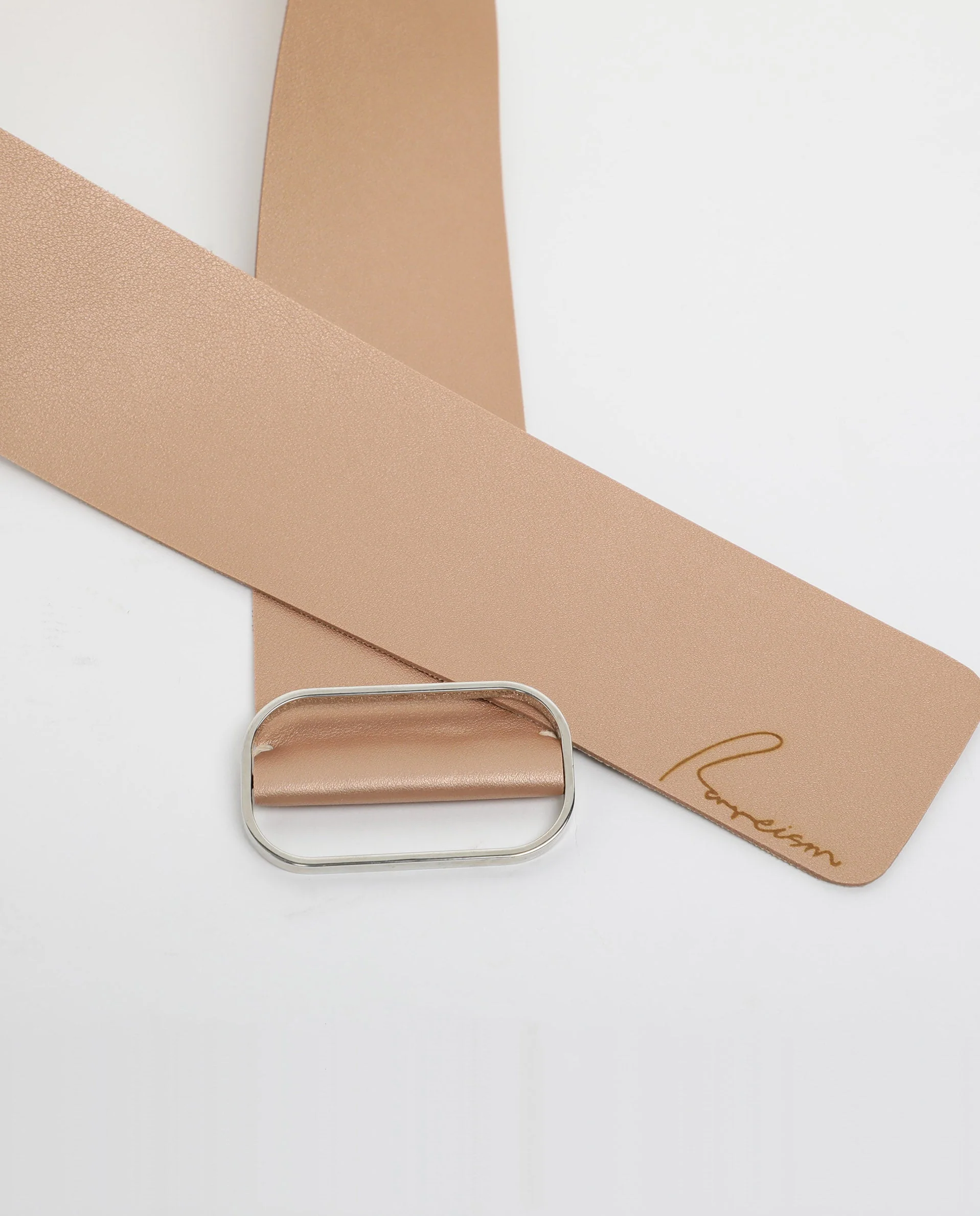 Rareism Women Abandon Metalic Brown Solid Leather Belt - Image 2