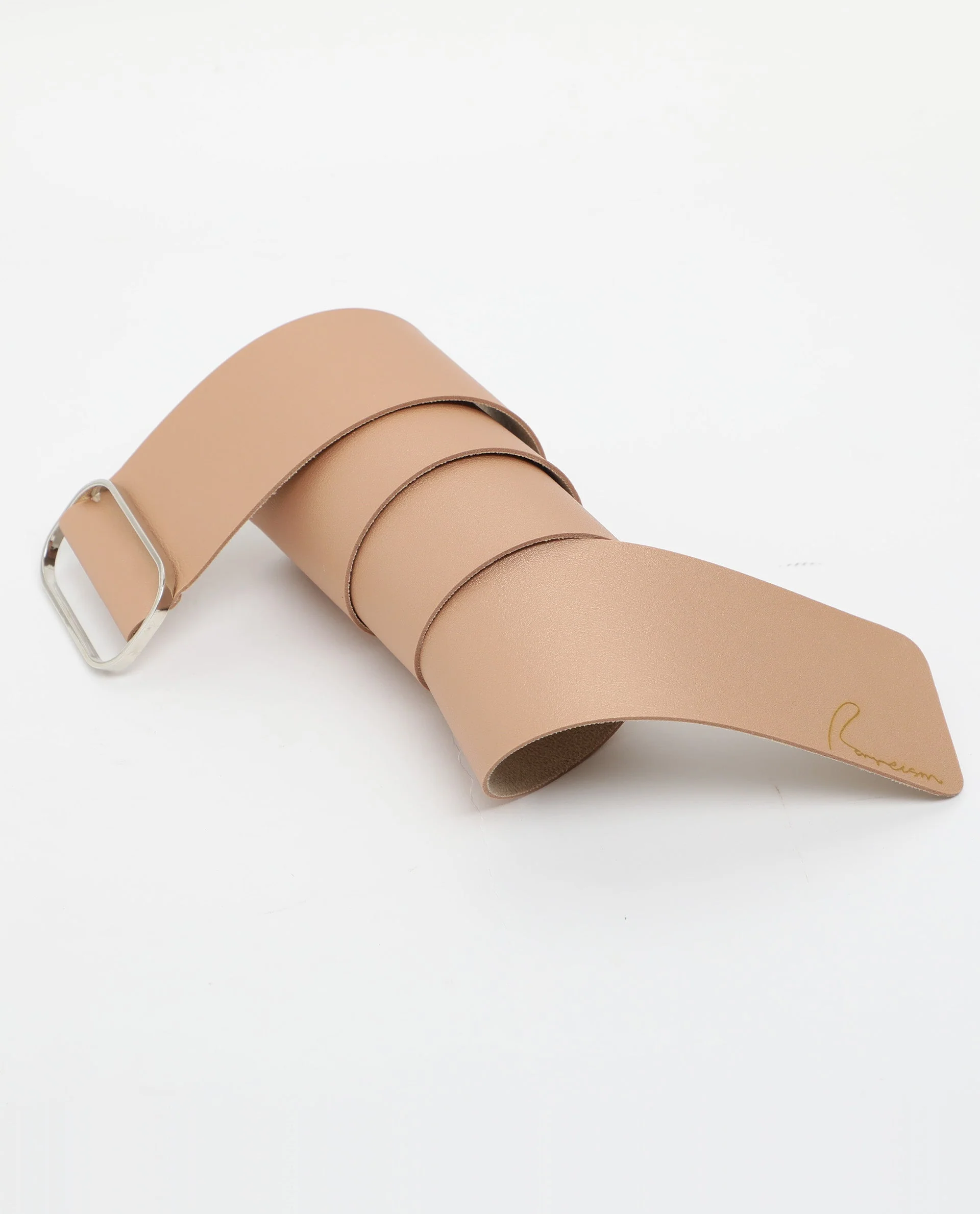 Rareism Women Abandon Metalic Brown Solid Leather Belt - Image 3