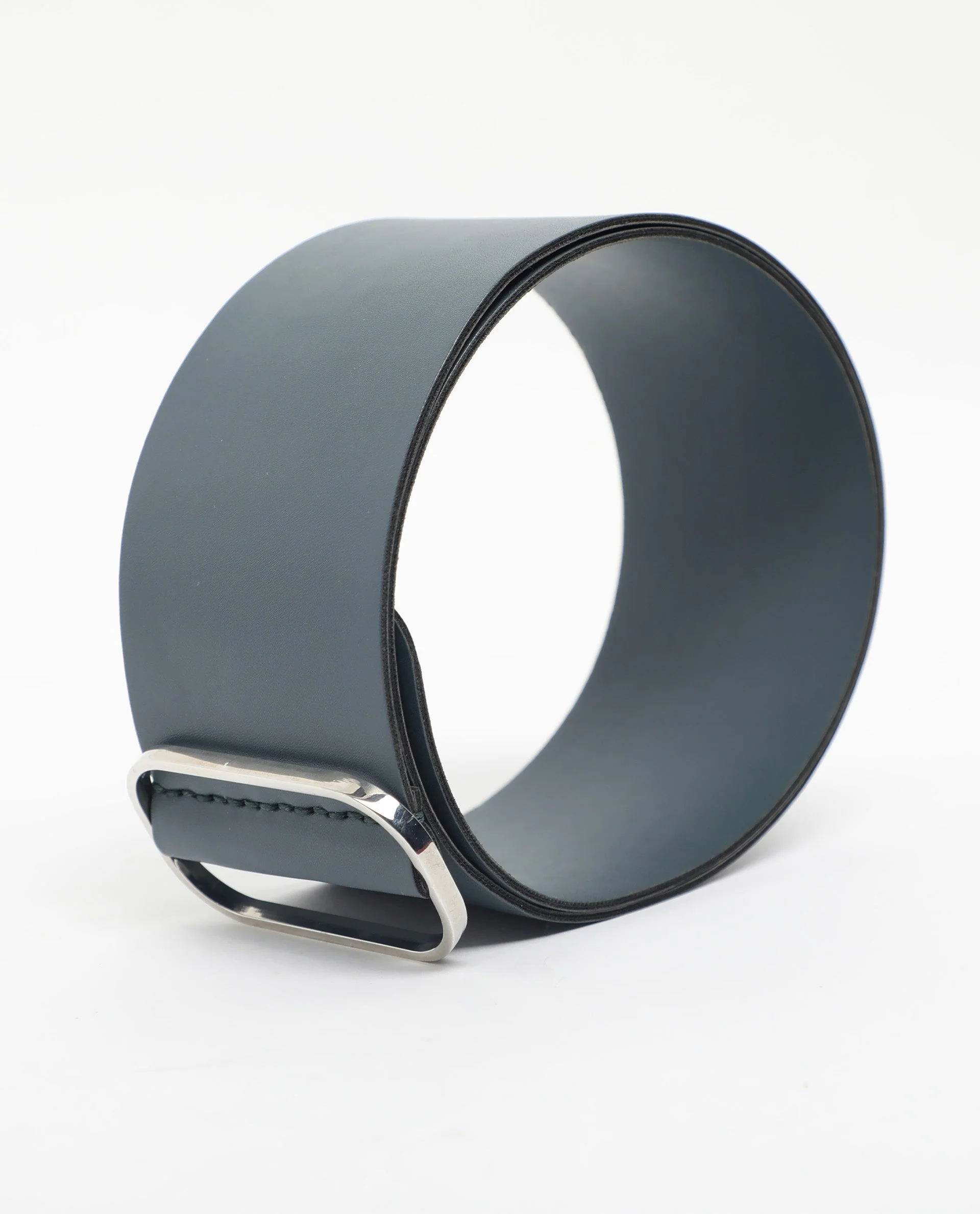 Rareism Women Abandon Dark Teal Solid Leather Belt - Image 2