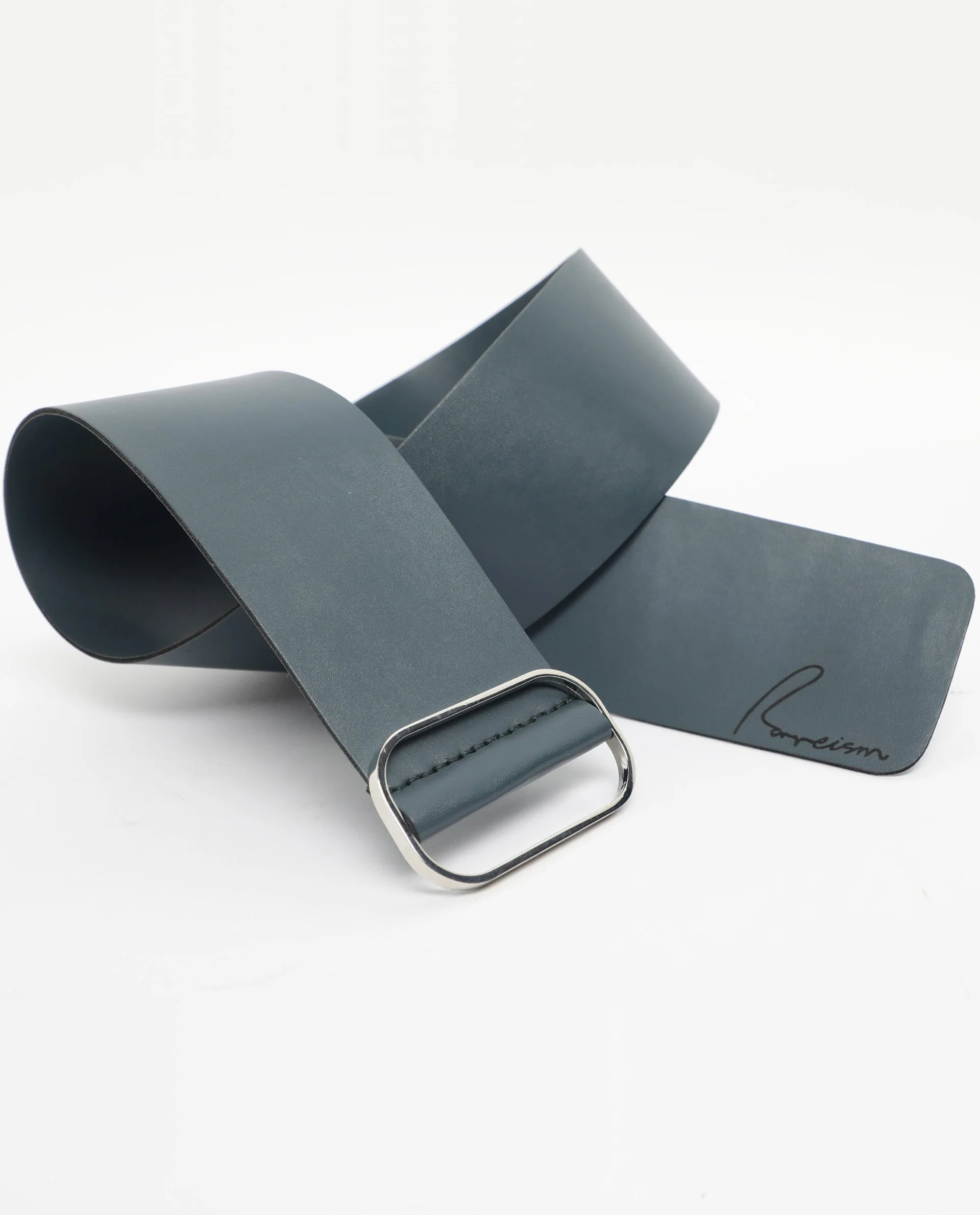 Rareism Women Abandon Dark Teal Solid Leather Belt - Image 4