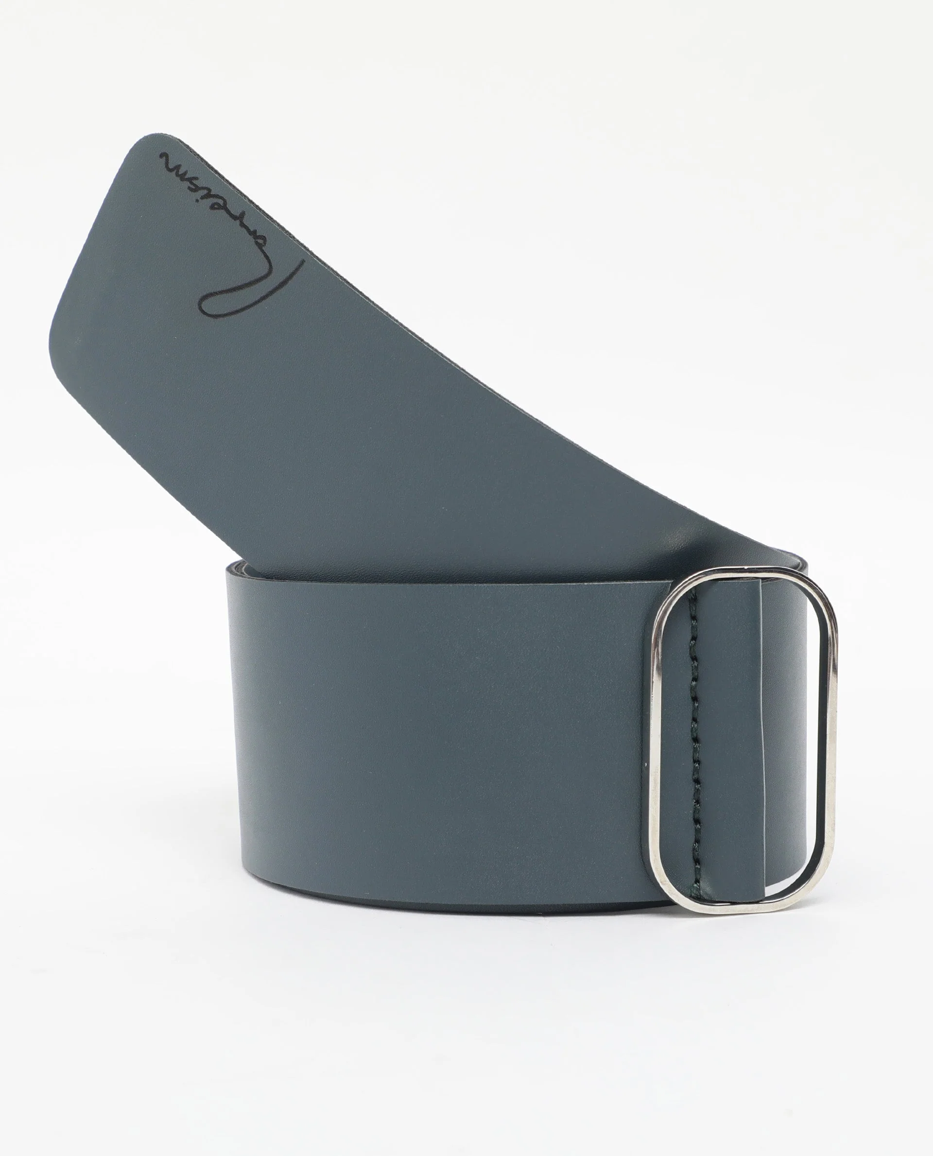 Rareism Women Abandon Dark Teal Solid Leather Belt - Image 5