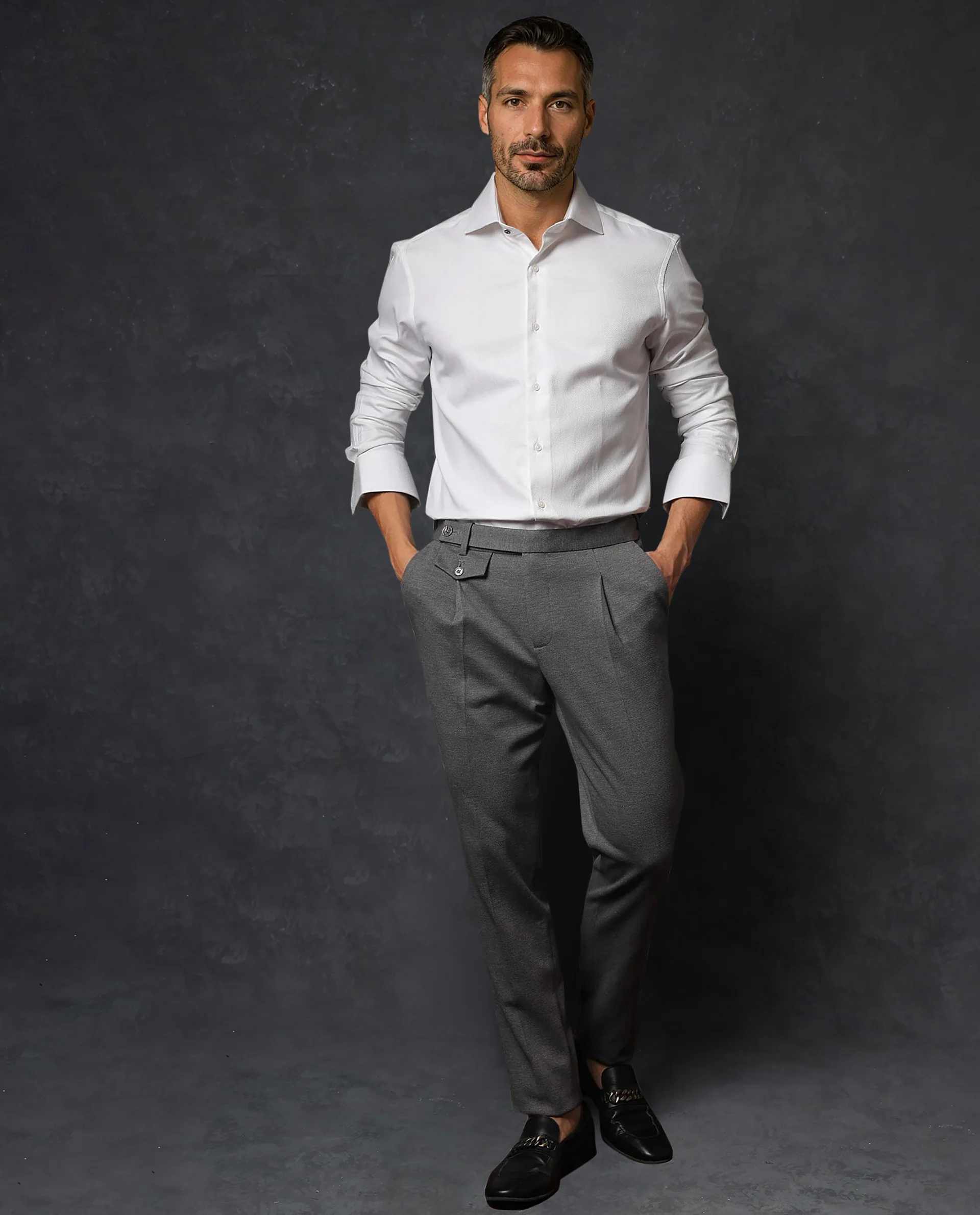 Rare Rabbit Men's Abella White Cotton Plain Regular Fit Full Sleeve Collared Shirt - Image 2