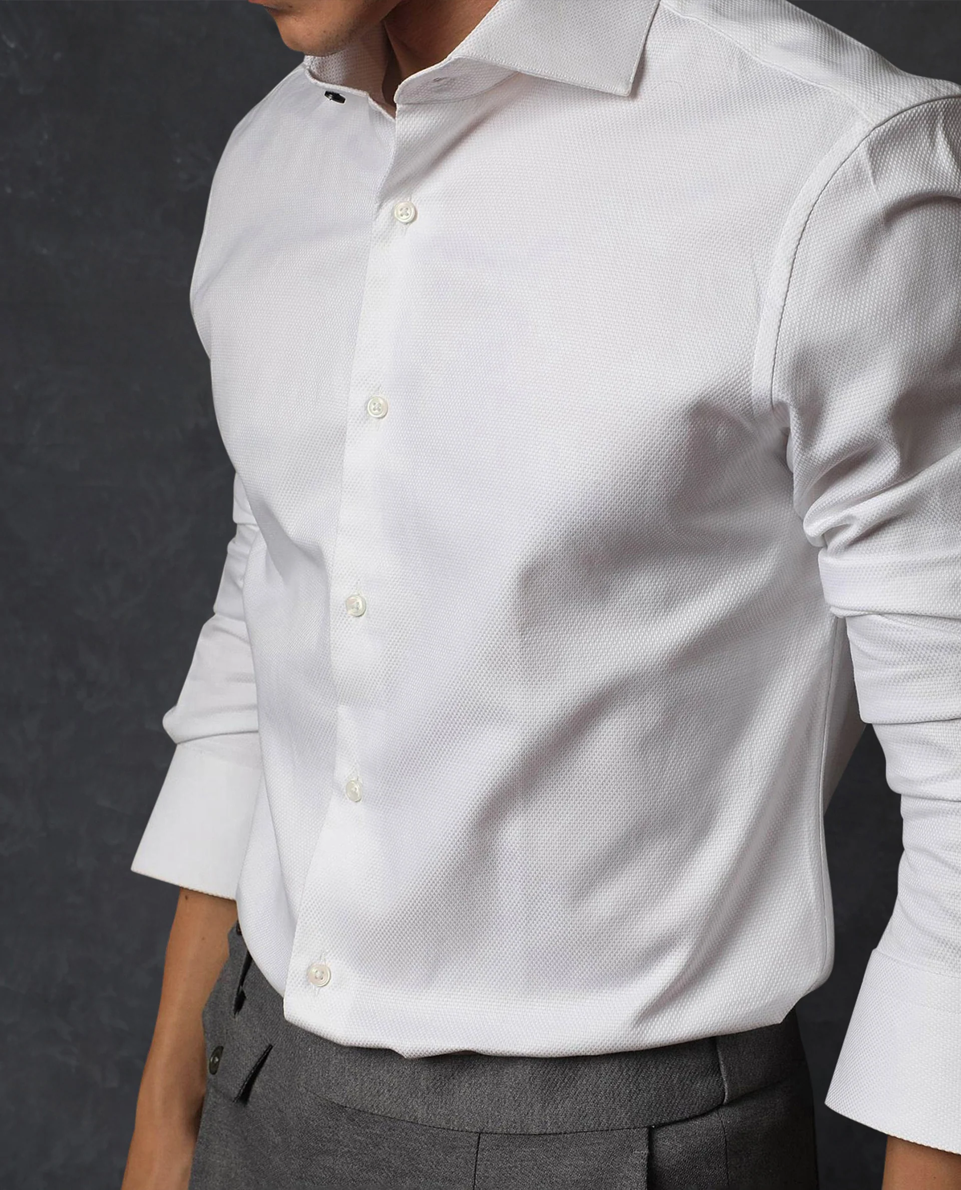 Rare Rabbit Men's Abella White Cotton Plain Regular Fit Full Sleeve Collared Shirt - Image 6