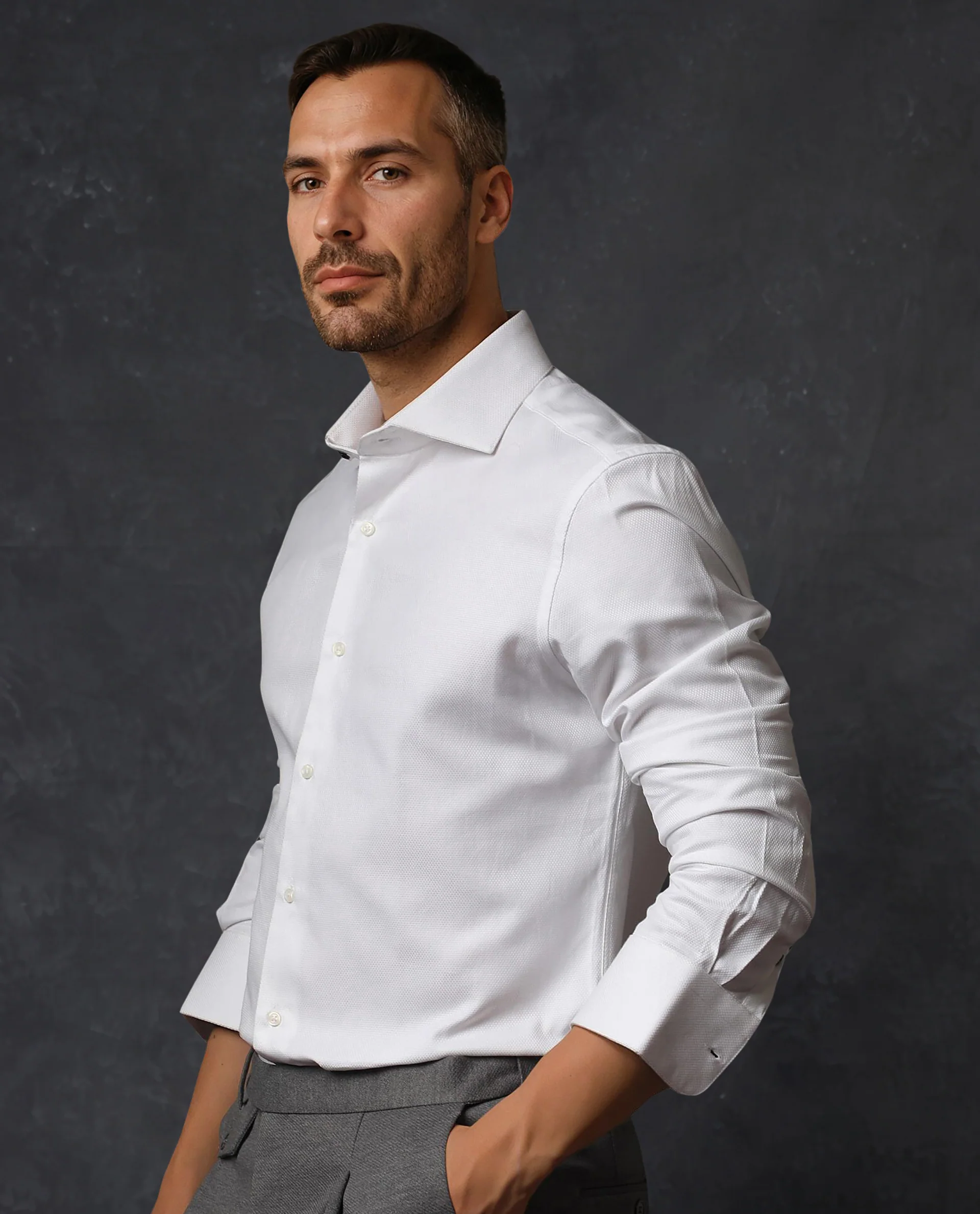 Rare Rabbit Men's Abella White Cotton Plain Regular Fit Full Sleeve Collared Shirt - Image 7