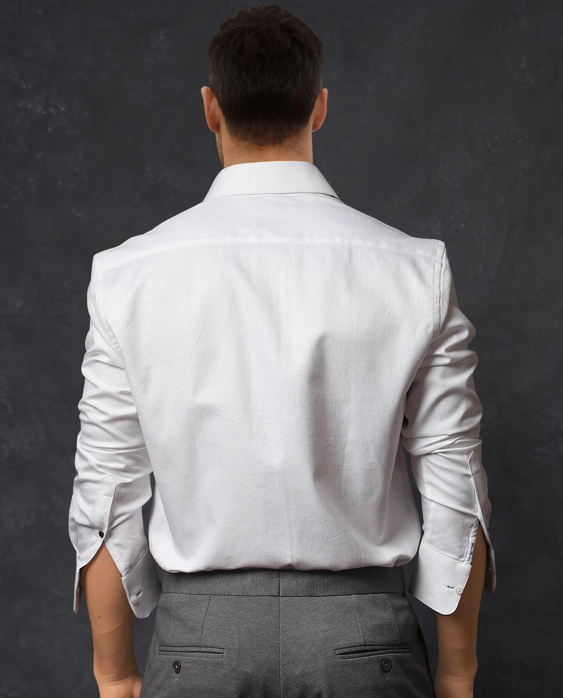 Rare Rabbit Men's Abella White Cotton Plain Regular Fit Full Sleeve Collared Shirt - Image 8