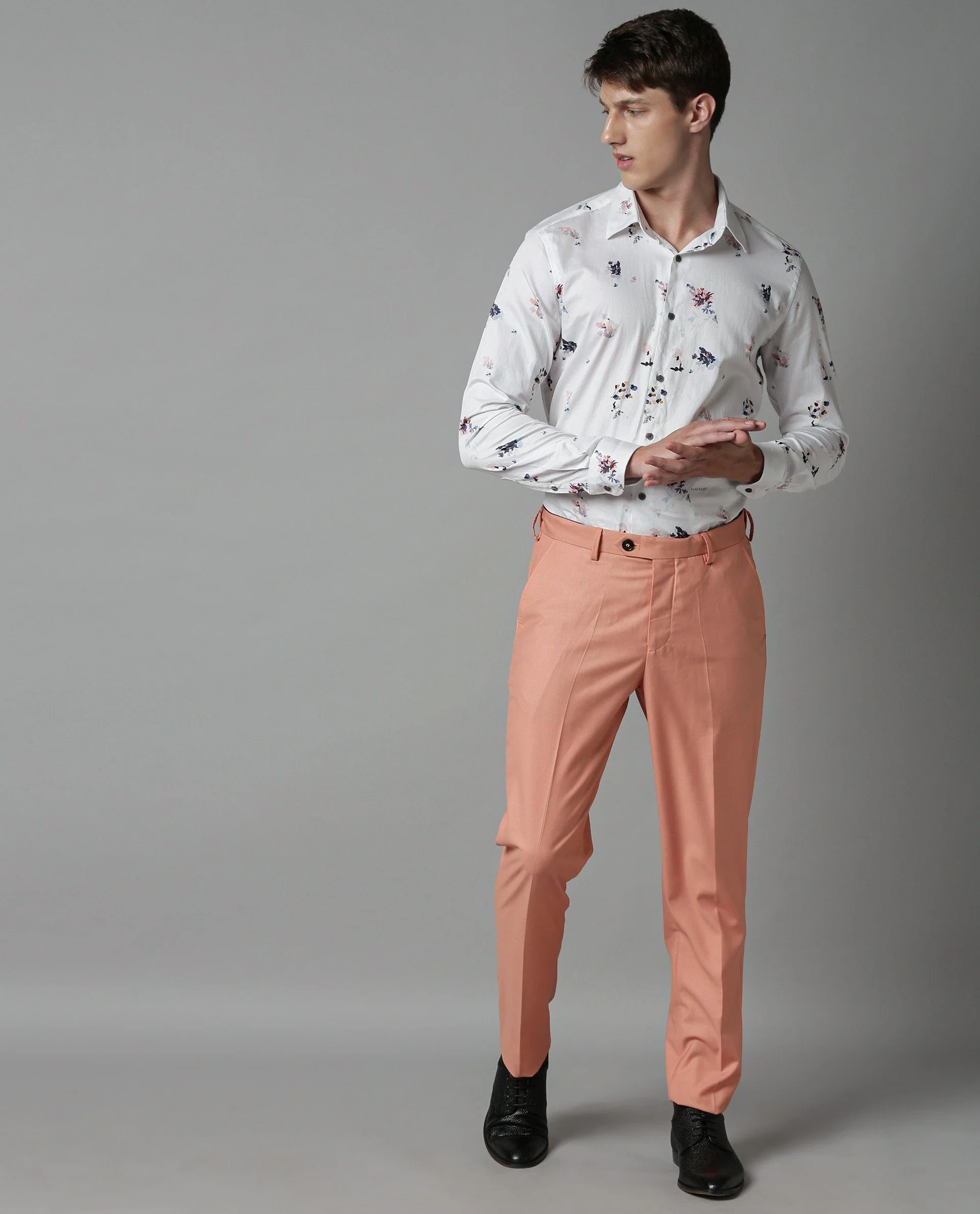 Rare Rabbit Men's Ablaze Peach Polyester Tailored Fit Full Sleeve Lapel Neck Blazer - Image 4