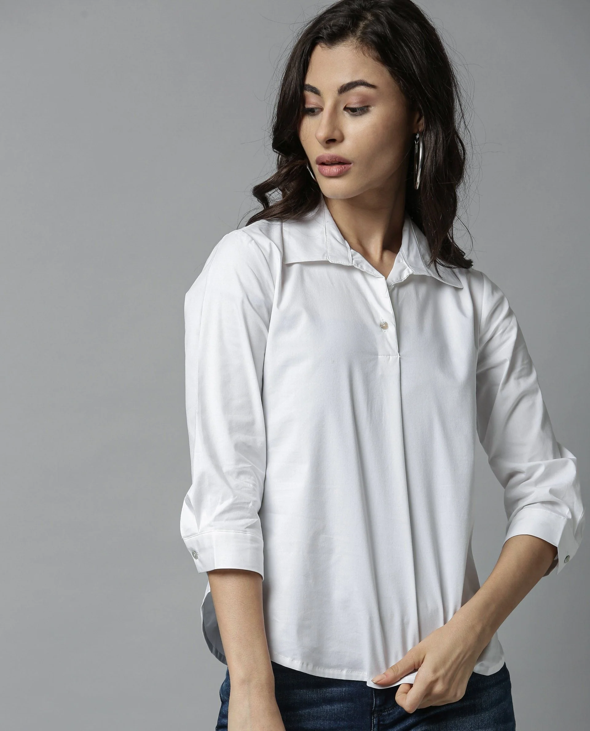 Rareism Women Abode White Top Short Sleeves Solid - Image 2
