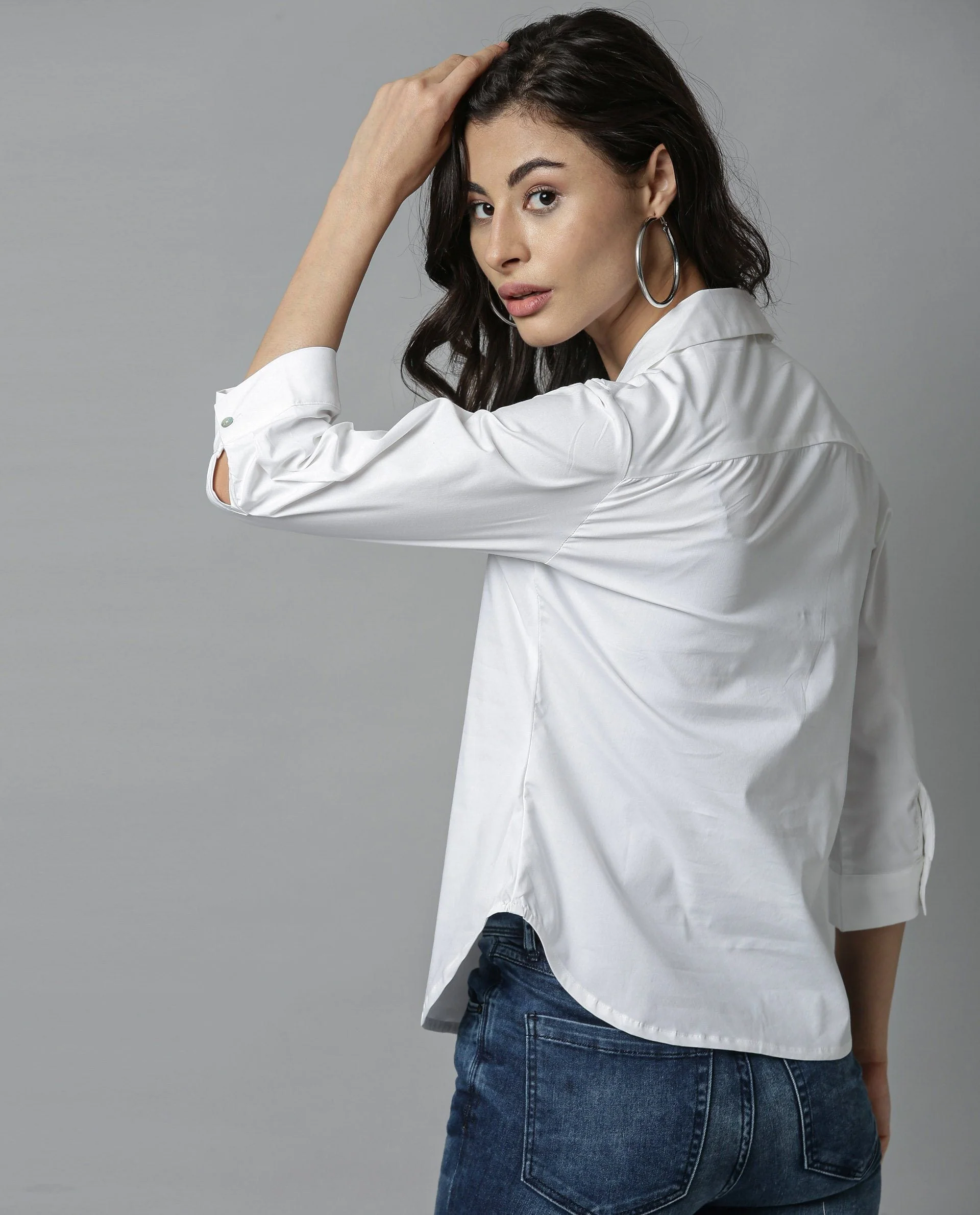 Rareism Women Abode White Top Short Sleeves Solid - Image 7