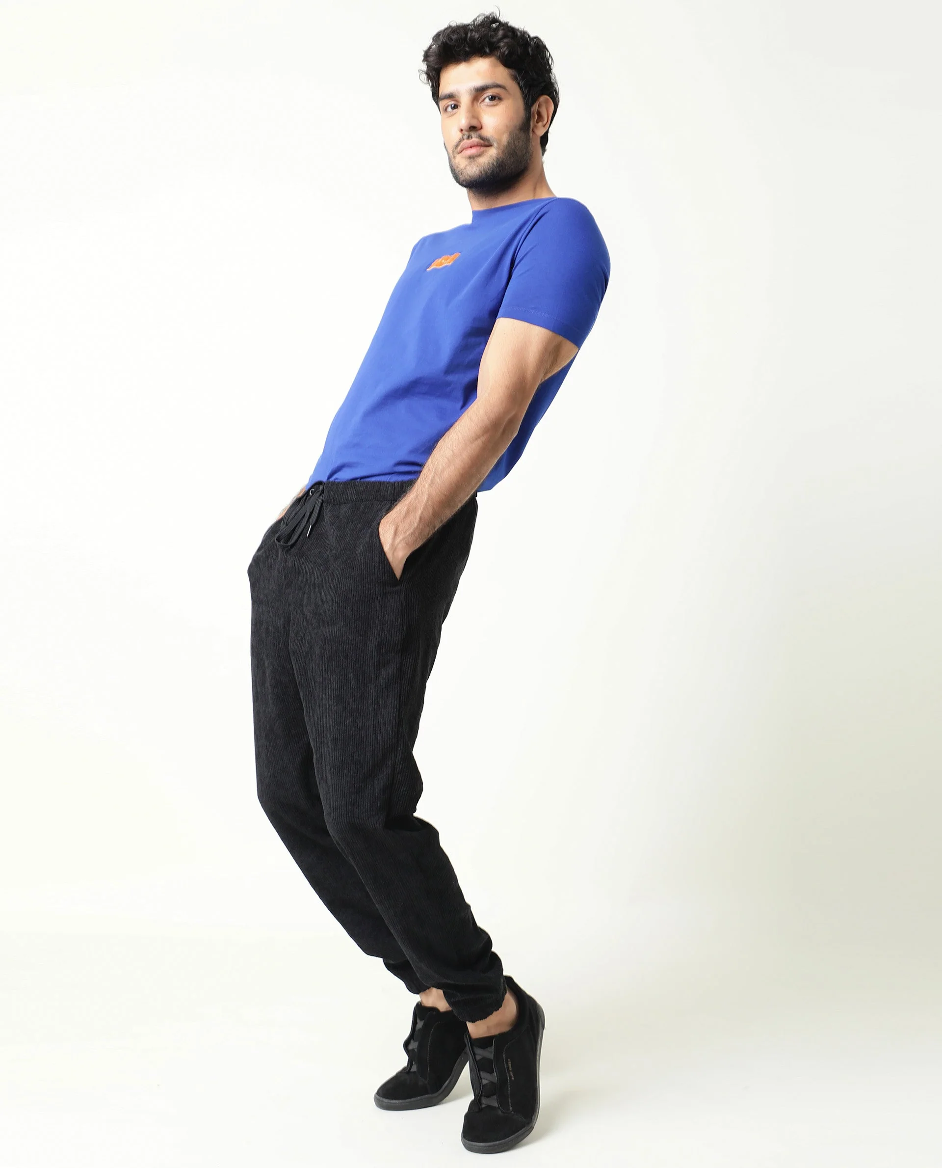 Rare Rabbit Men's Acro Black Plain Regular Fit Trouser - Image 3