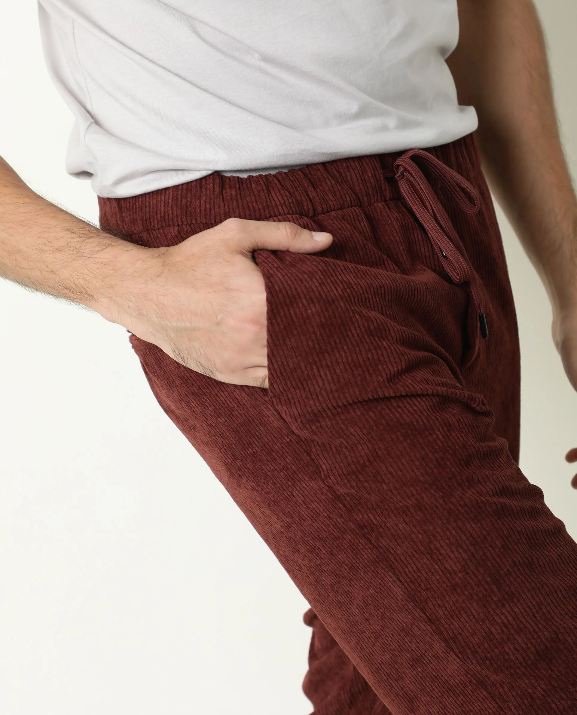 Rare Rabbit Men's Acro Dark Maroon Plain Regular Fit Trouser - Image 3