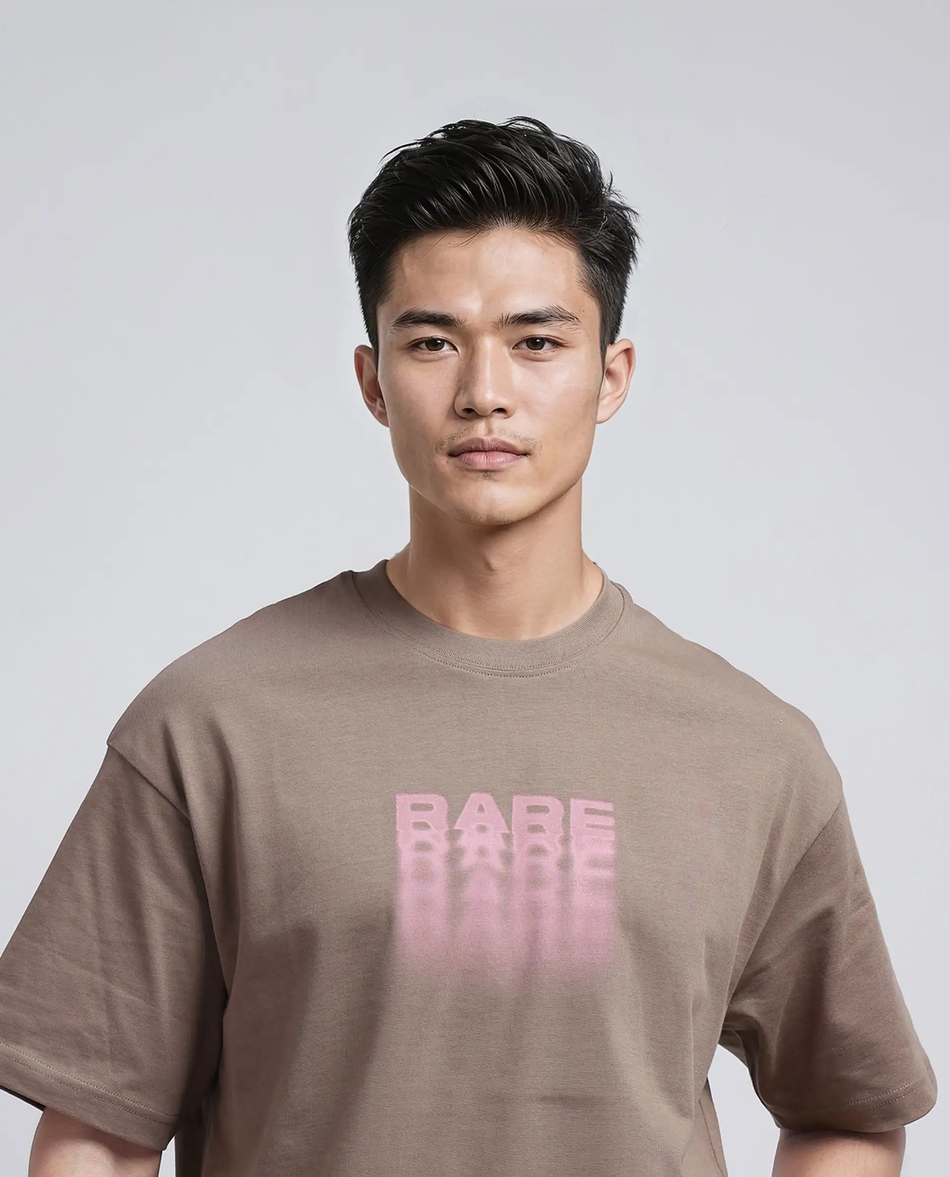 Rare Rabbit Men's Act Dusky Grey Cotton Graphic Print Oversized Fit Half Sleeve Crew Neck T-Shirt - Image 5