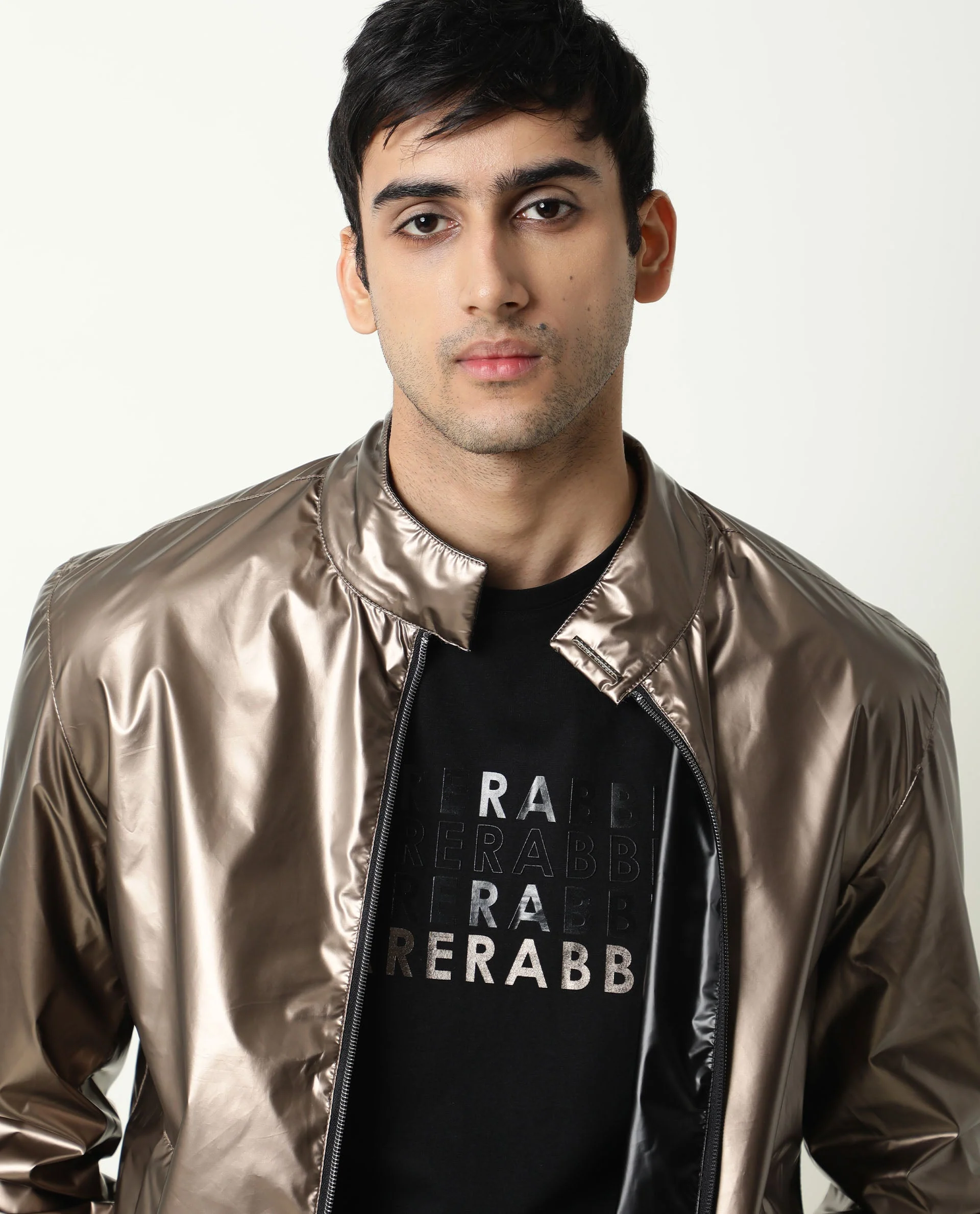 Rare Rabbit Men's Adam Gold Polyester Plain Regular Fit Full Sleeve Mandarin Collar Jacket - Image 6