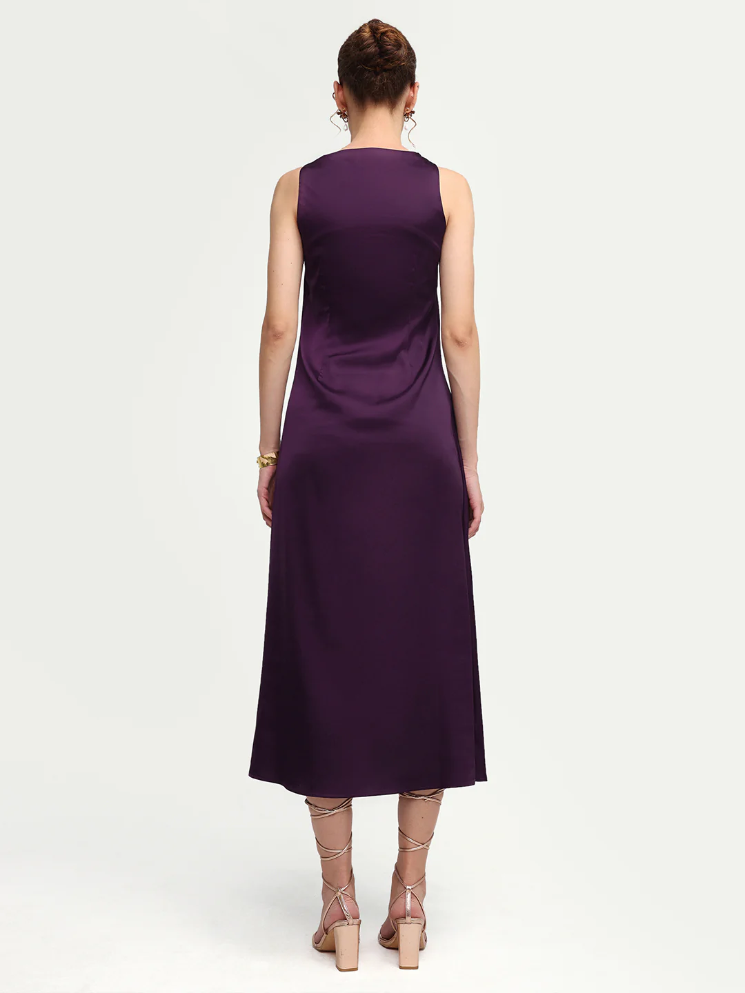 Rareism Women's Addina Purple Polyester Cowl Neck Pull-On Bodycon Plain Dress - Image 7