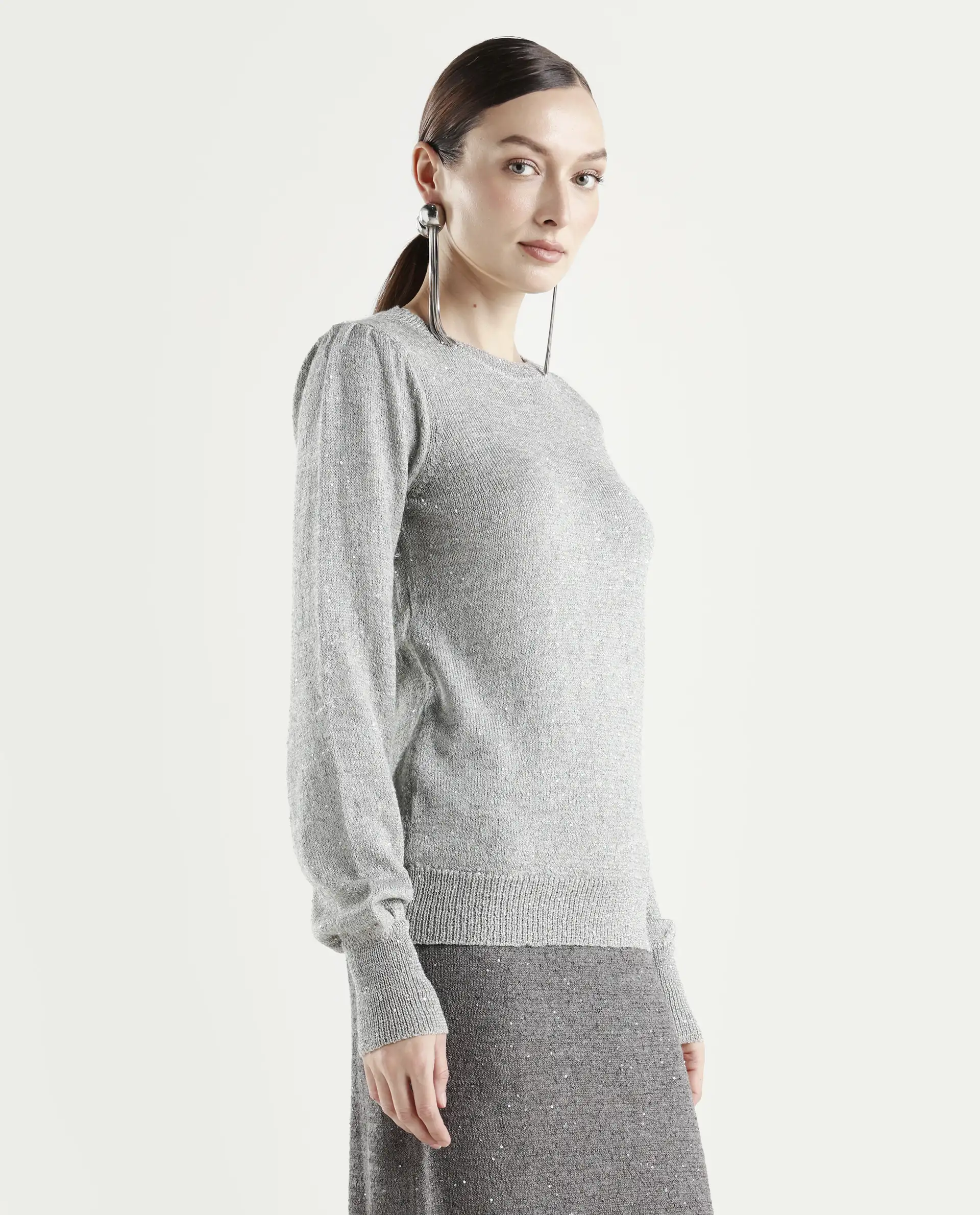 Rareism Women's Adiyaman T Grey Polyester Crew Neck Plain Regular Fit Sweater - Image 6