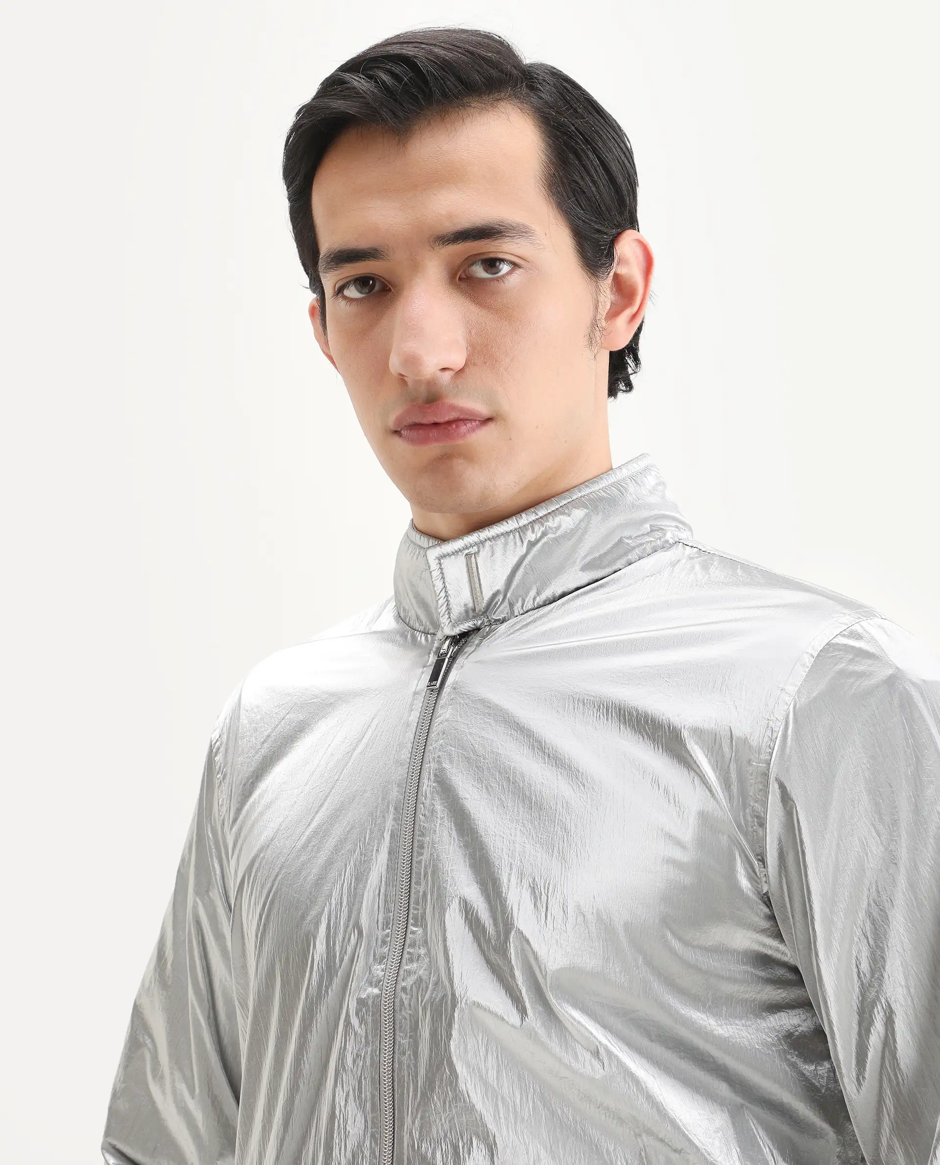 Rare Rabbit Men's Adler Gold Polyester Plain Regular Fit Full Sleeve Mandarin Collar Jacket - Image 8