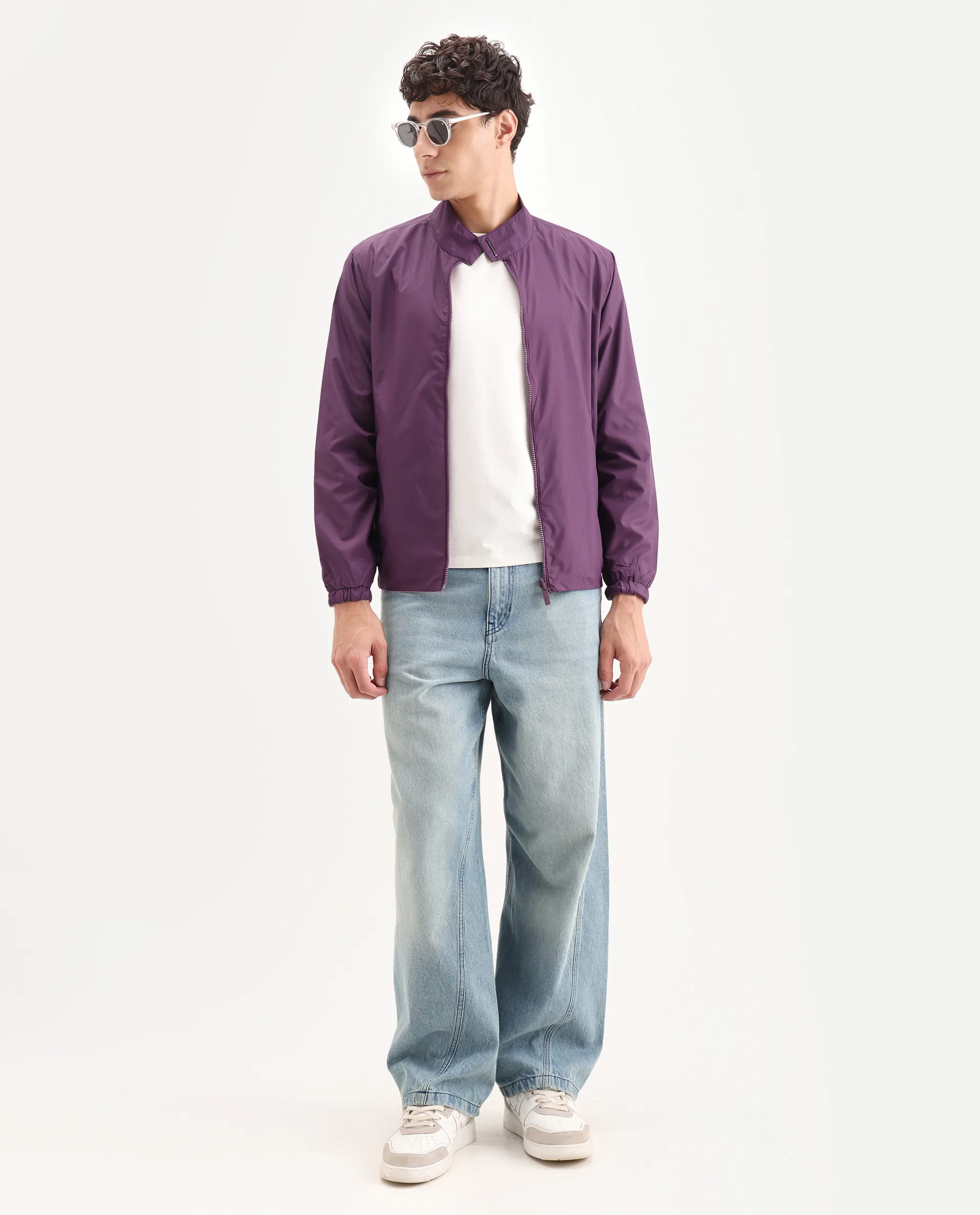 Rare Rabbit Men's Adol Maroon Polyester Plain Regular Fit Full Sleeve Mandarin Collar Jacket - Image 3