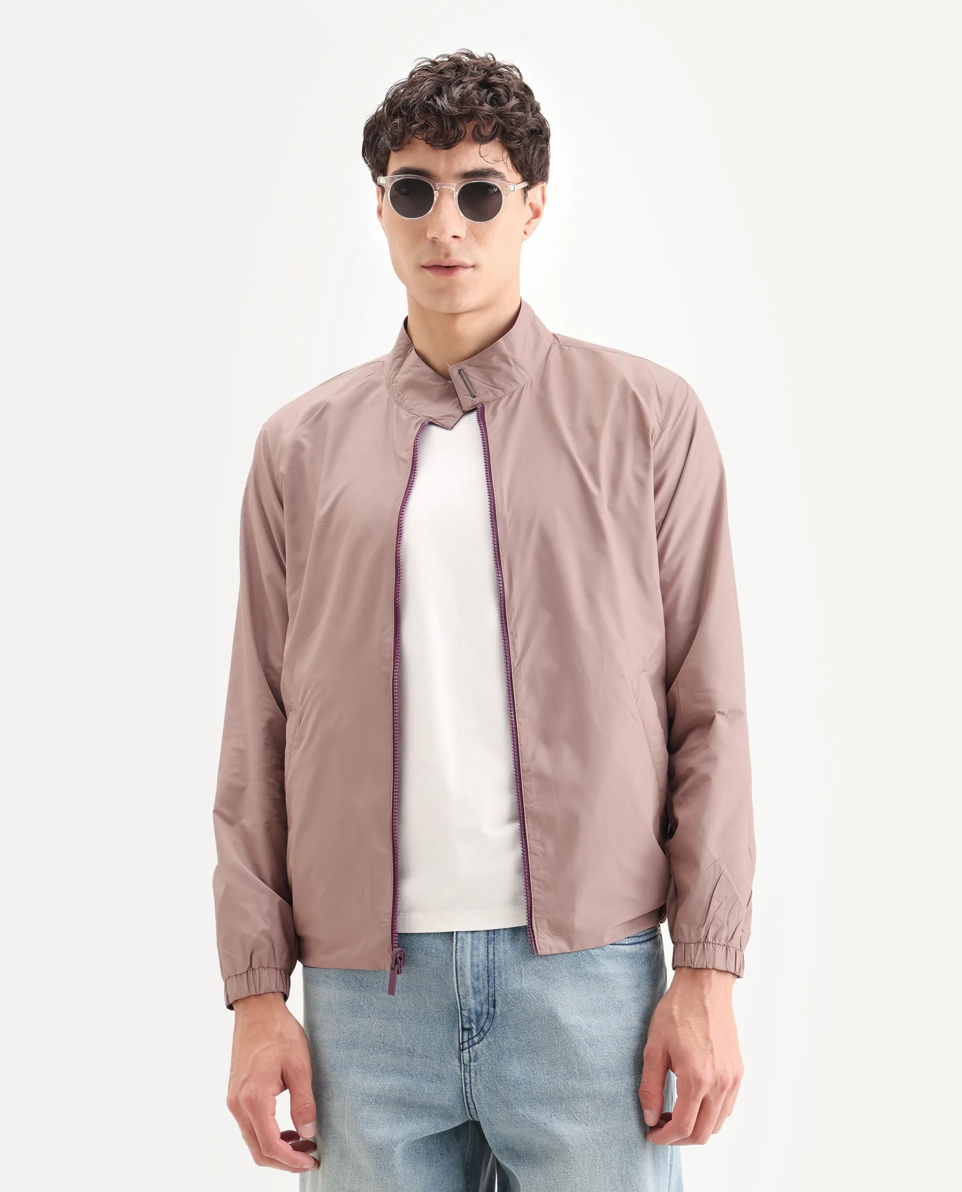 Rare Rabbit Men's Adol Maroon Polyester Plain Regular Fit Full Sleeve Mandarin Collar Jacket - Image 7