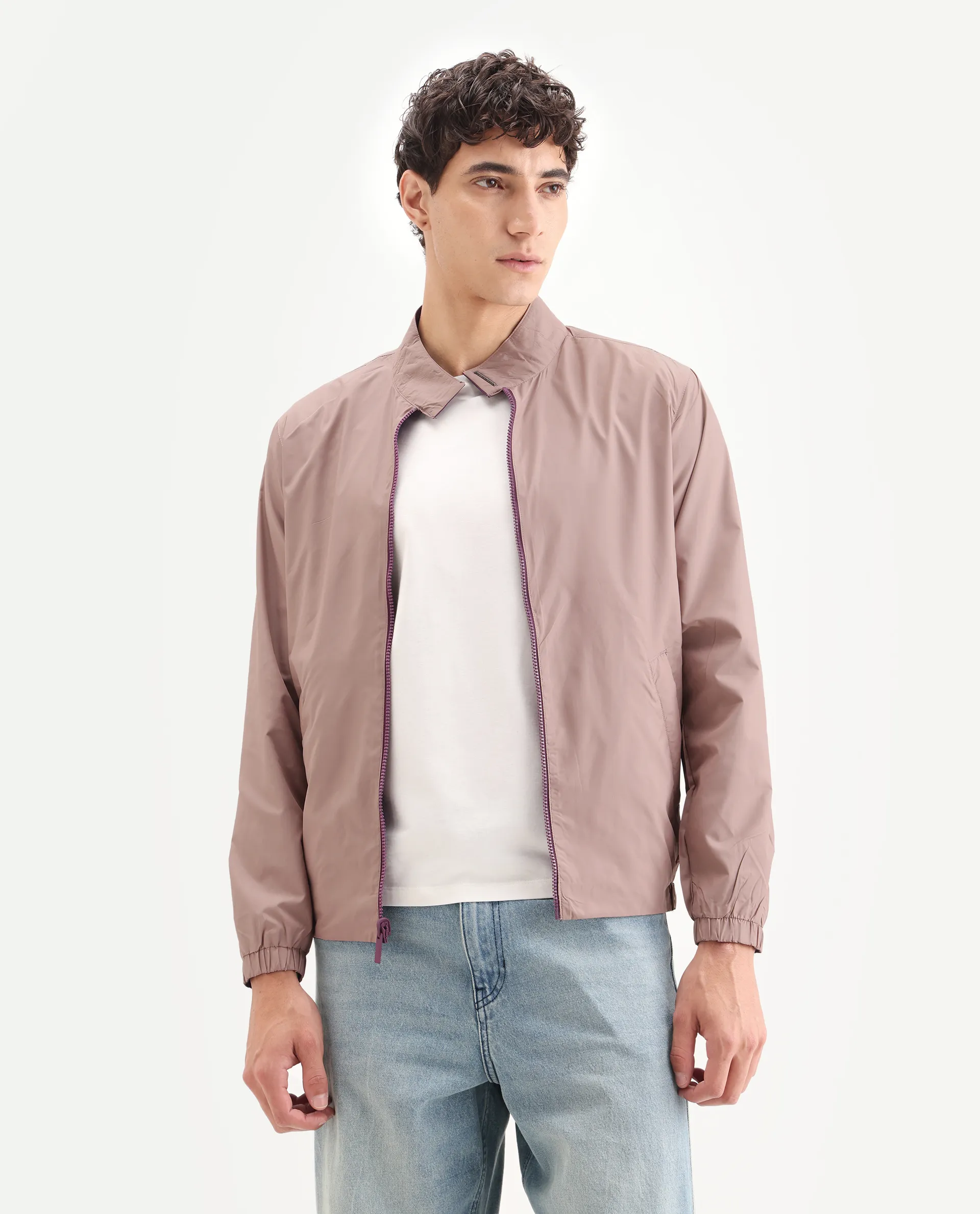 Rare Rabbit Men's Adol Maroon Polyester Plain Regular Fit Full Sleeve Mandarin Collar Jacket - Image 8