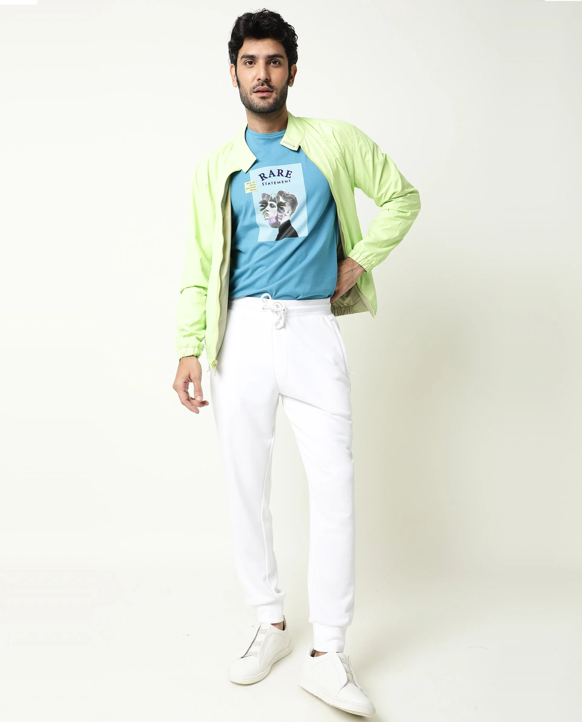 Rare Rabbit Men's Adol Green Polyester Plain Regular Fit Full Sleeve Mandarin Collar Jacket - Image 7