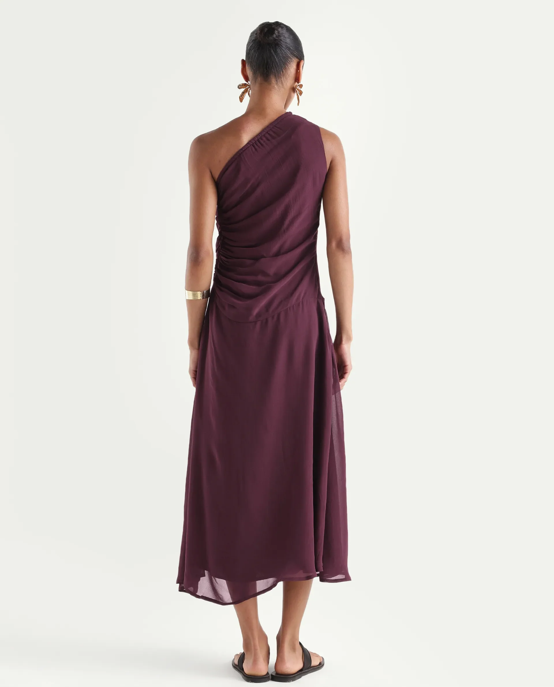 Rareism Women's Aelarri Maroon Viscose Blend Sleeveless Fit And Flare Printed Dress - Image 7