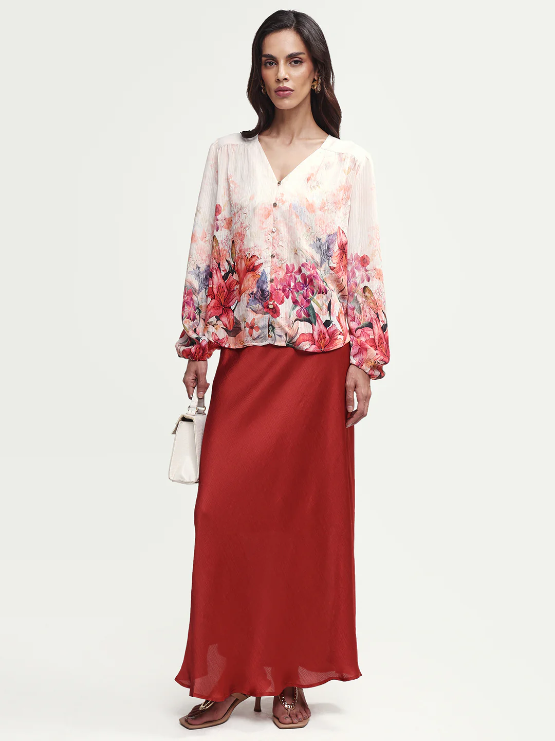 Rareism Women's Aerit Multi Viscose Blend Full Sleeve Regular Fit Floral Print Top - Image 2