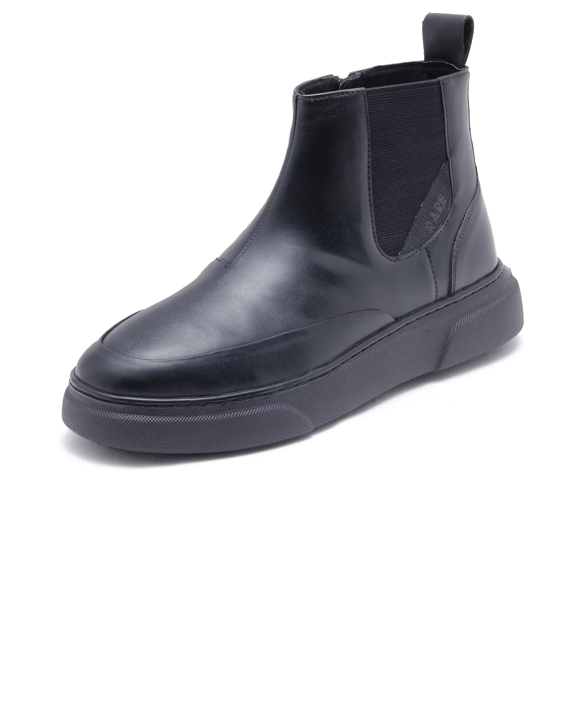 Rare Rabbit Men Aerodon Black Genuine Leather Zipper Closure High-Top Boot Sneaker - Image 5