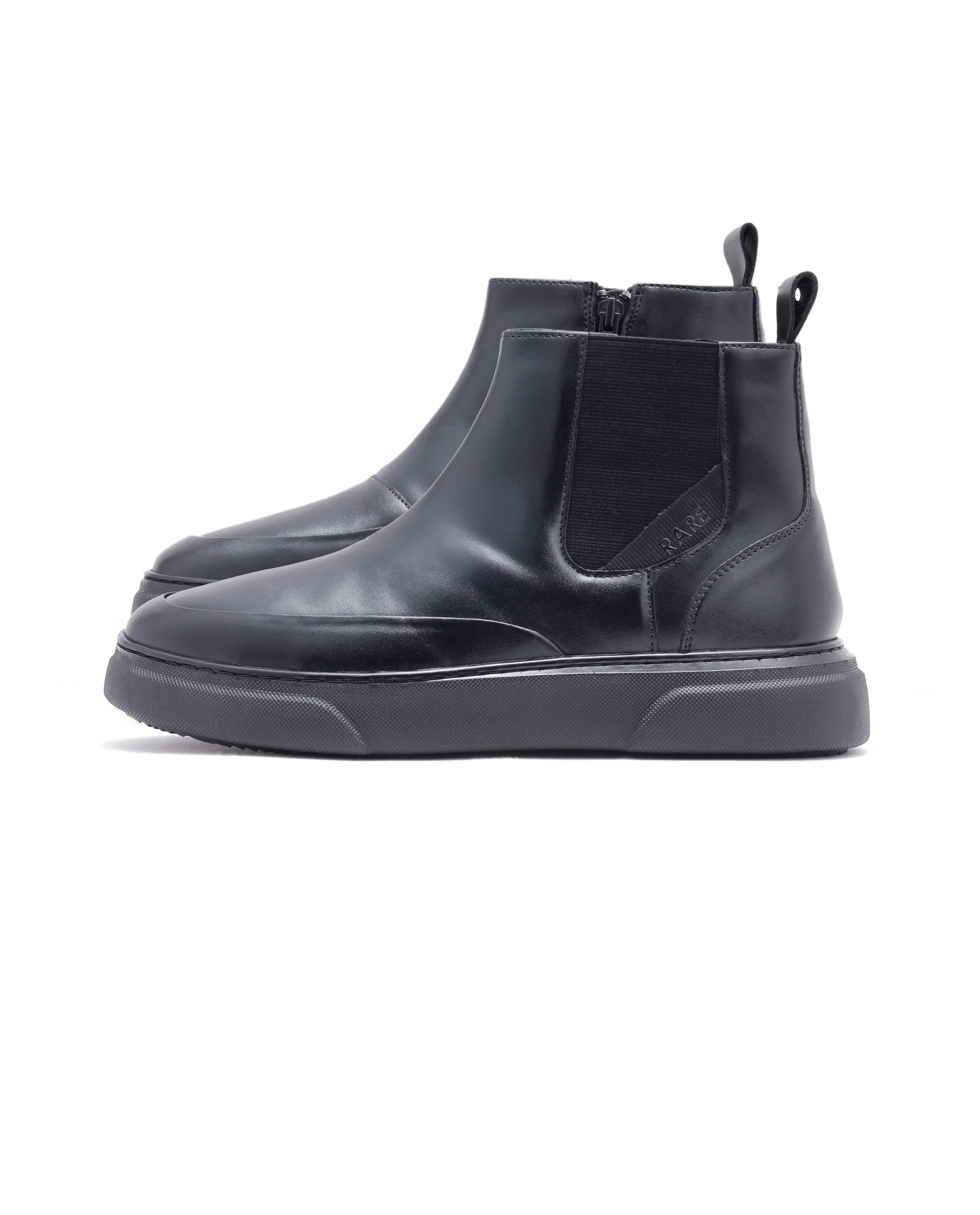 Rare Rabbit Men Aerodon Black Genuine Leather Zipper Closure High-Top Boot Sneaker - Image 7