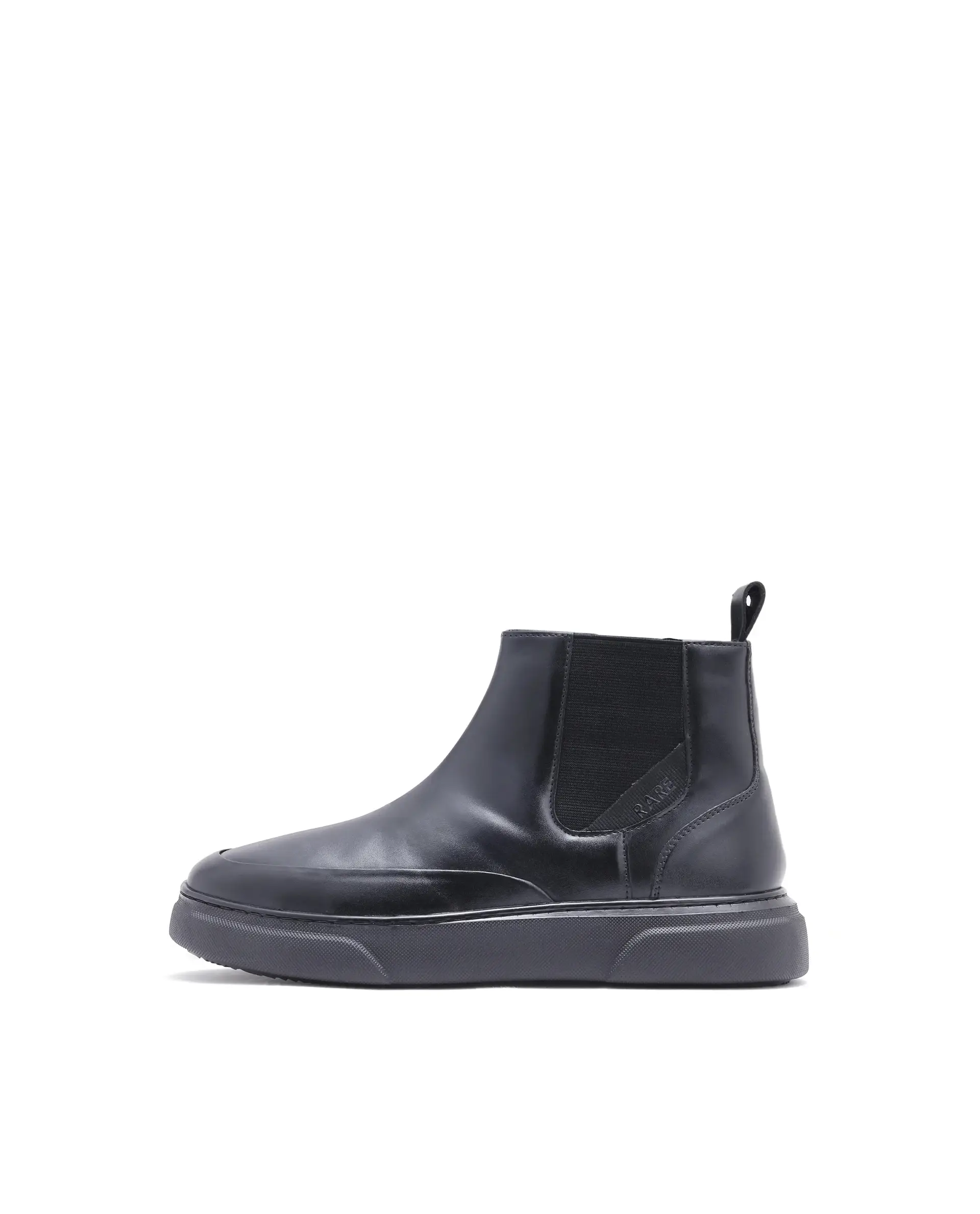 Rare Rabbit Men Aerodon Black Genuine Leather Zipper Closure High-Top Boot Sneaker - Image 9