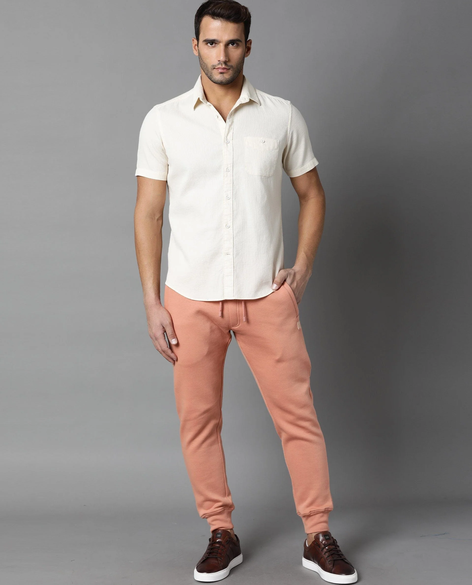 Rare Rabbit Men's Affel Yellow Cotton Regular Fit Half Sleeve Spread Collar Shirt - Image 3