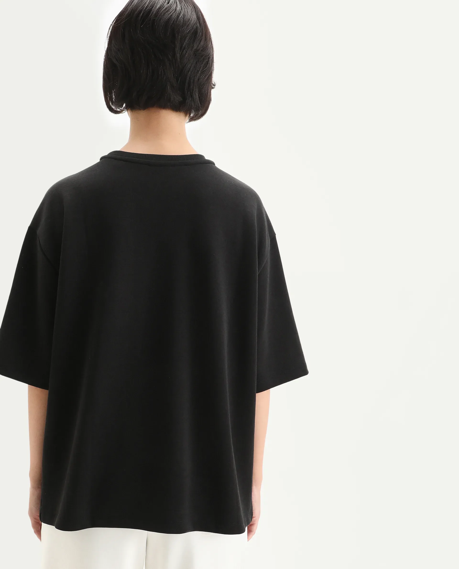 Rareism Women's Afsko T Black Cotton Crew Neck Plain Relaxed Fit T-Shirt - Image 5