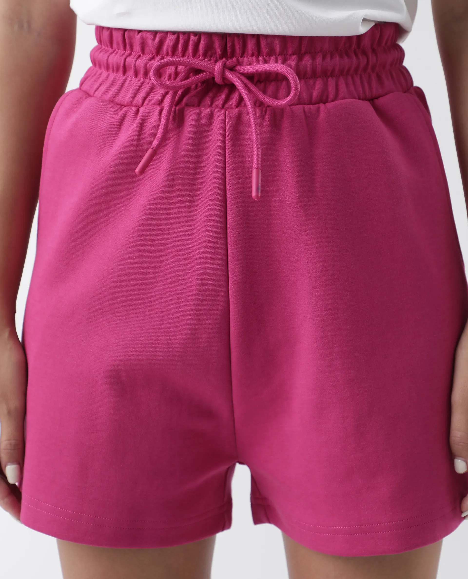 Rareism Women's Aftok B Pink Cotton Blend Plain Mini Regular Fit Shorts - Image 3