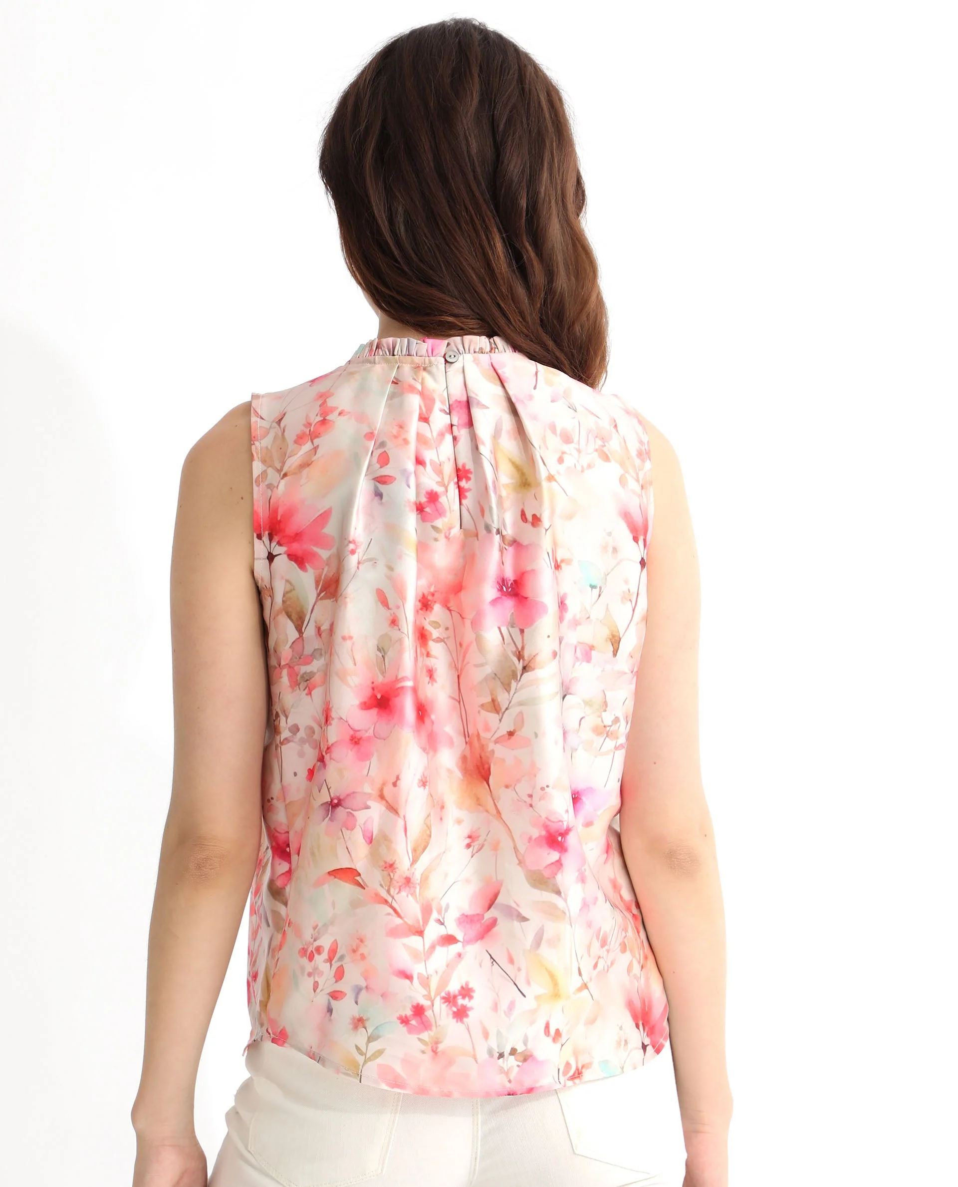 Rareism Women's Agaro Multi Polyester Sweetheart Neck Floral Print Sleeveless Relaxed Fit Top - Image 9