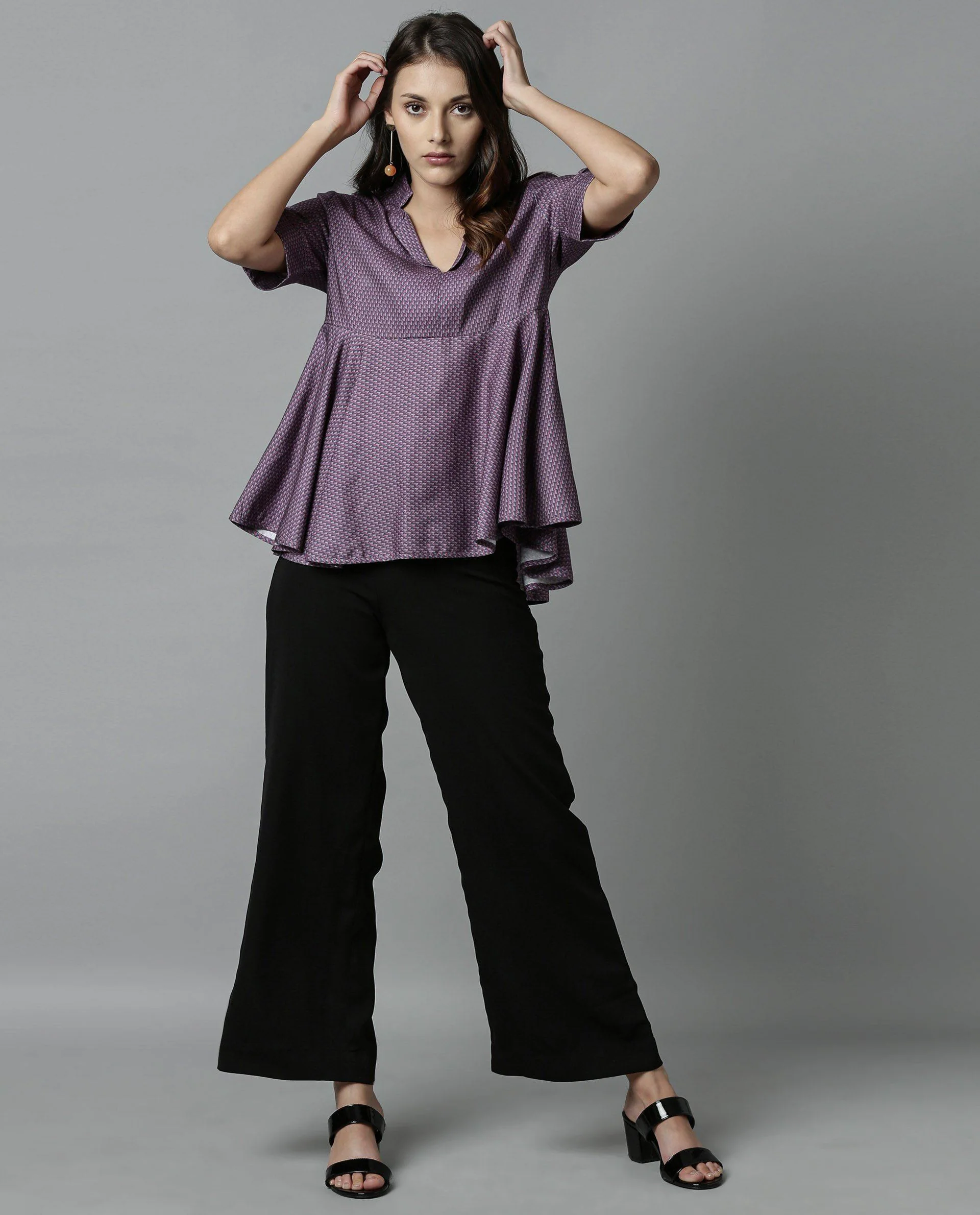 Rareism Women Agnes Pink Top Short Sleeves Printed - Image 2