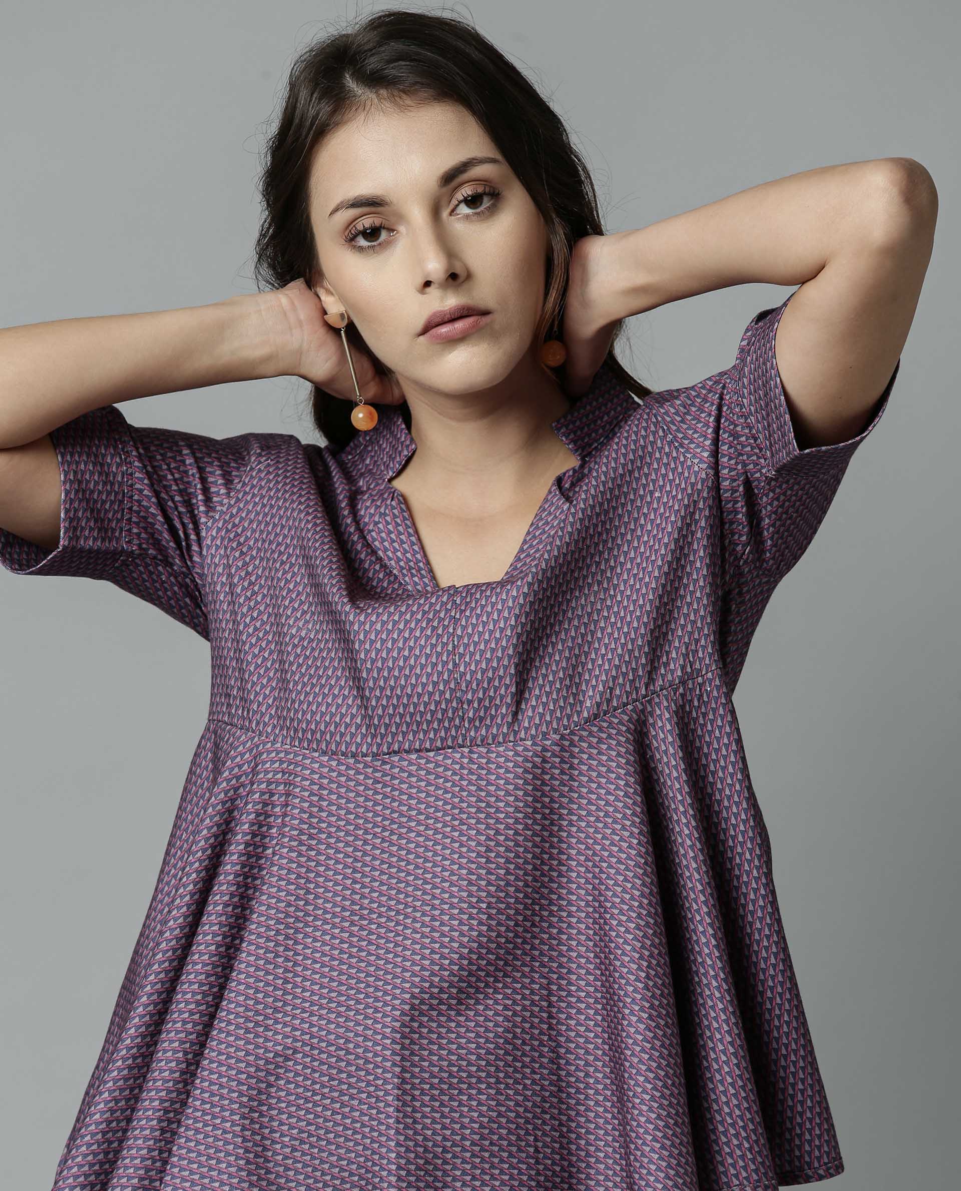 Rareism Women Agnes Pink Top Short Sleeves Printed - Image 4