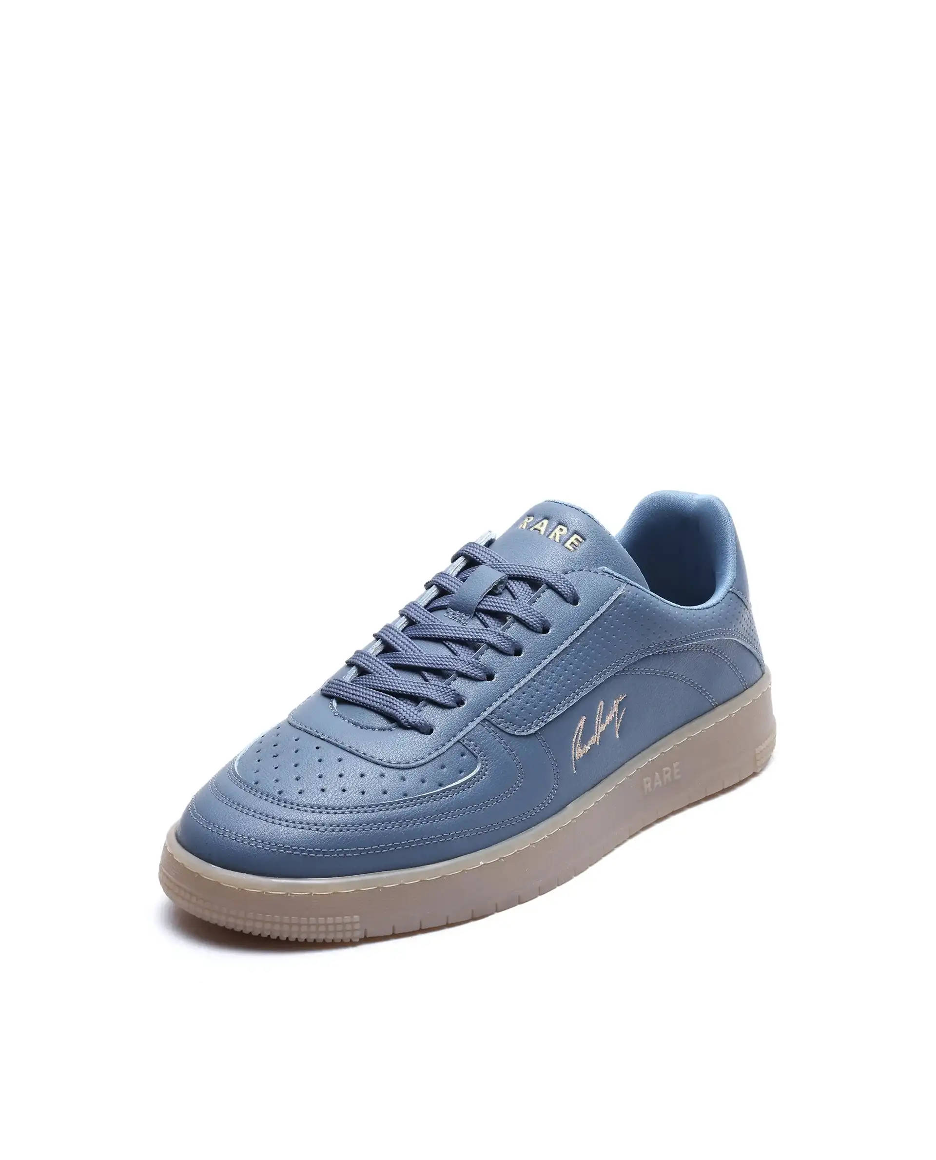 Rare Rabbit Men's Agno Navy Micro Leather Sneaker - Image 4
