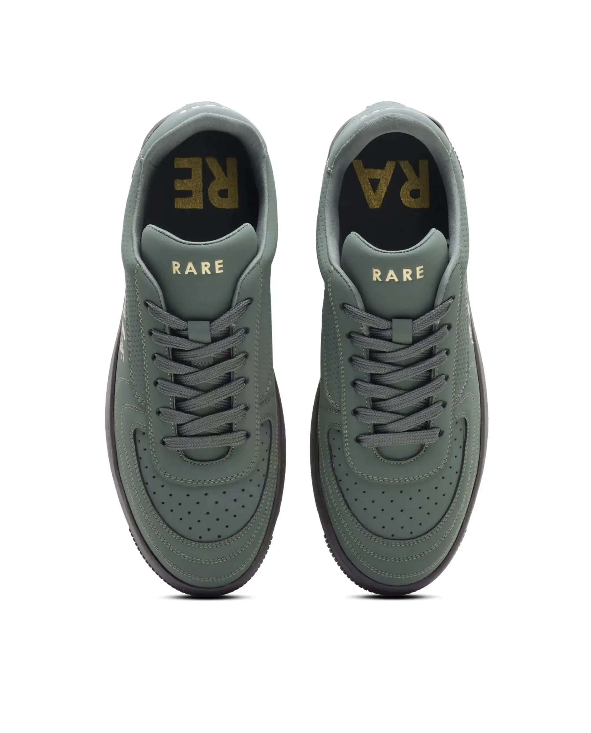 Rare Rabbit Men's Agno Olive Micro Leather Sneaker - Image 2
