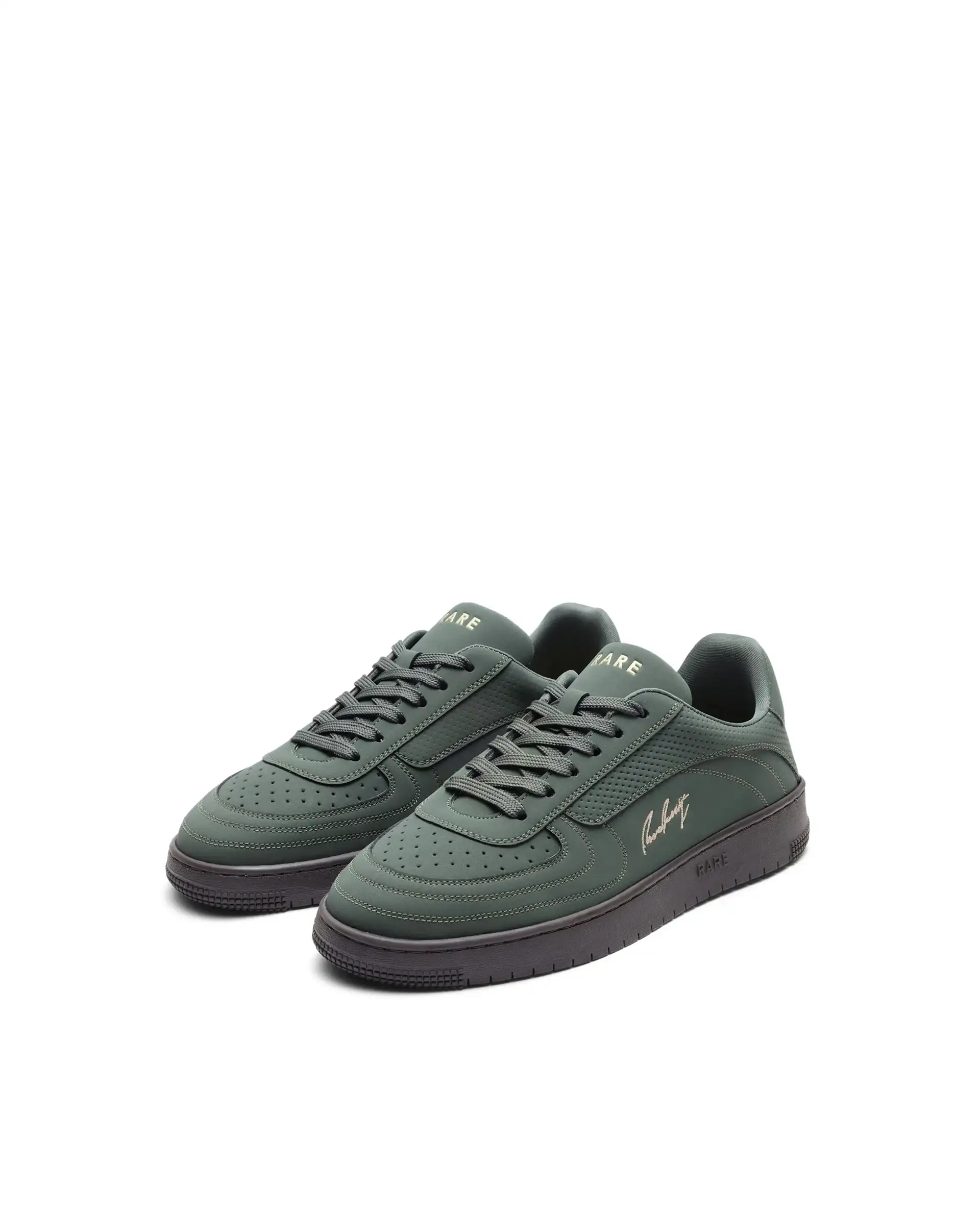 Rare Rabbit Men's Agno Olive Micro Leather Sneaker - Image 3