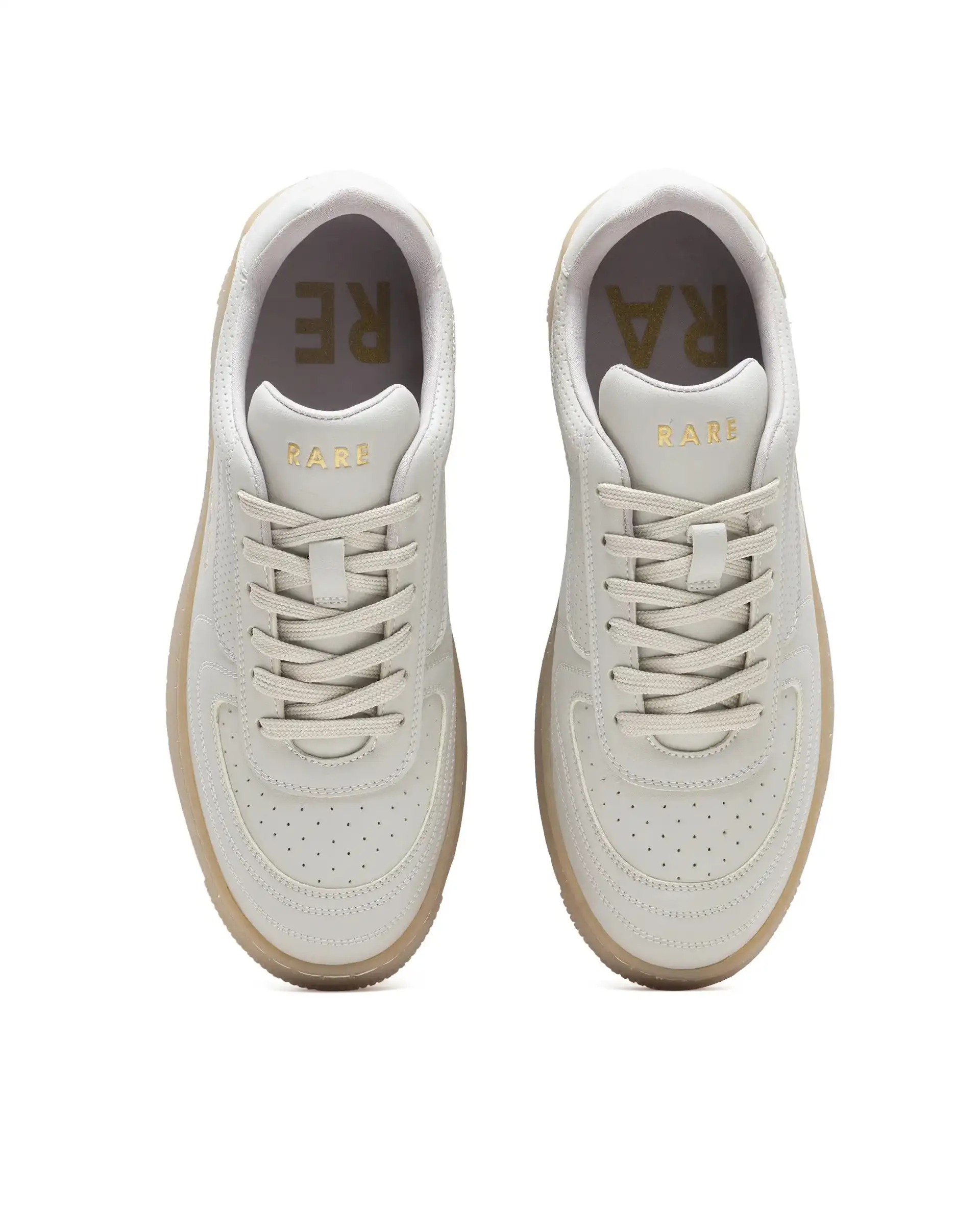 Rare Rabbit Men's Agno Taupe Micro Leather Sneaker - Image 2