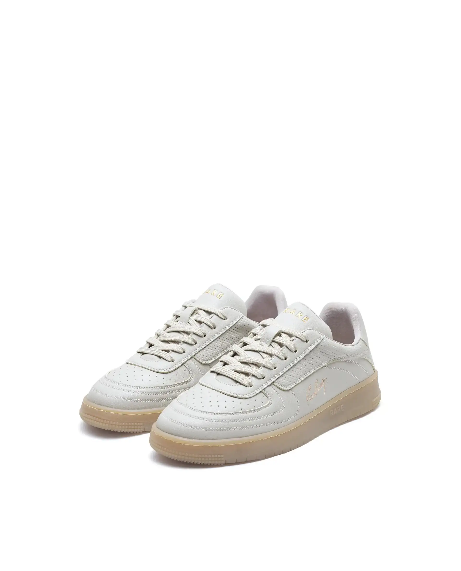 Rare Rabbit Men's Agno Taupe Micro Leather Sneaker - Image 3