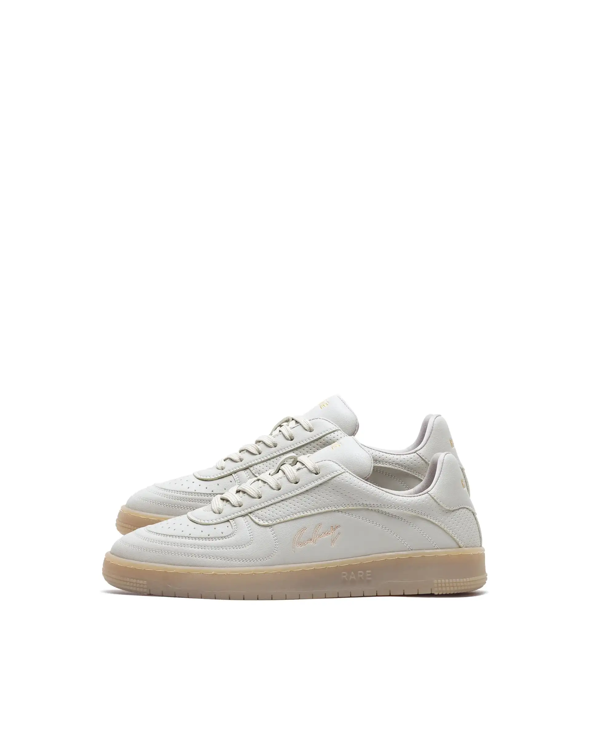 Rare Rabbit Men's Agno Taupe Micro Leather Sneaker - Image 4