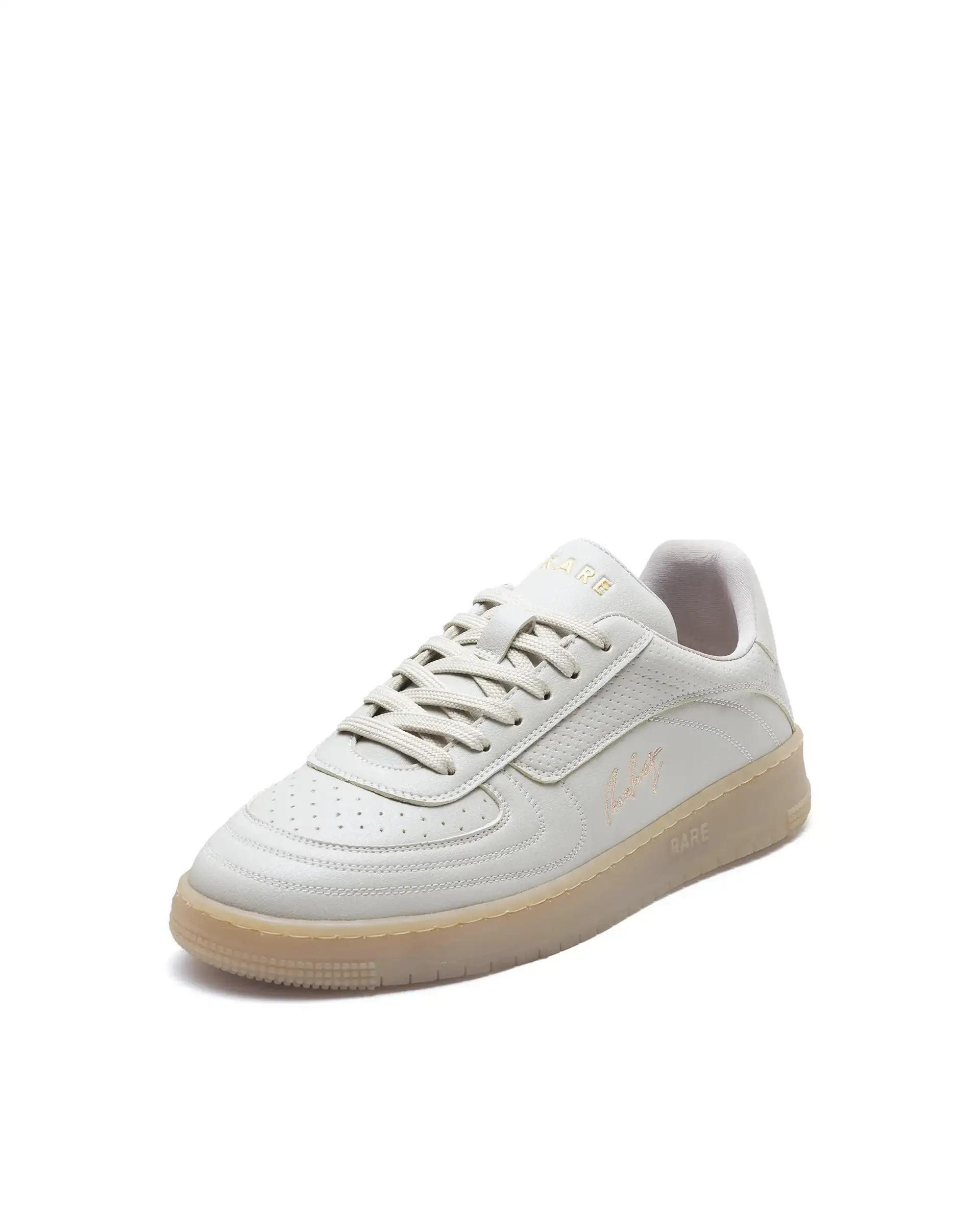 Rare Rabbit Men's Agno Taupe Micro Leather Sneaker - Image 5