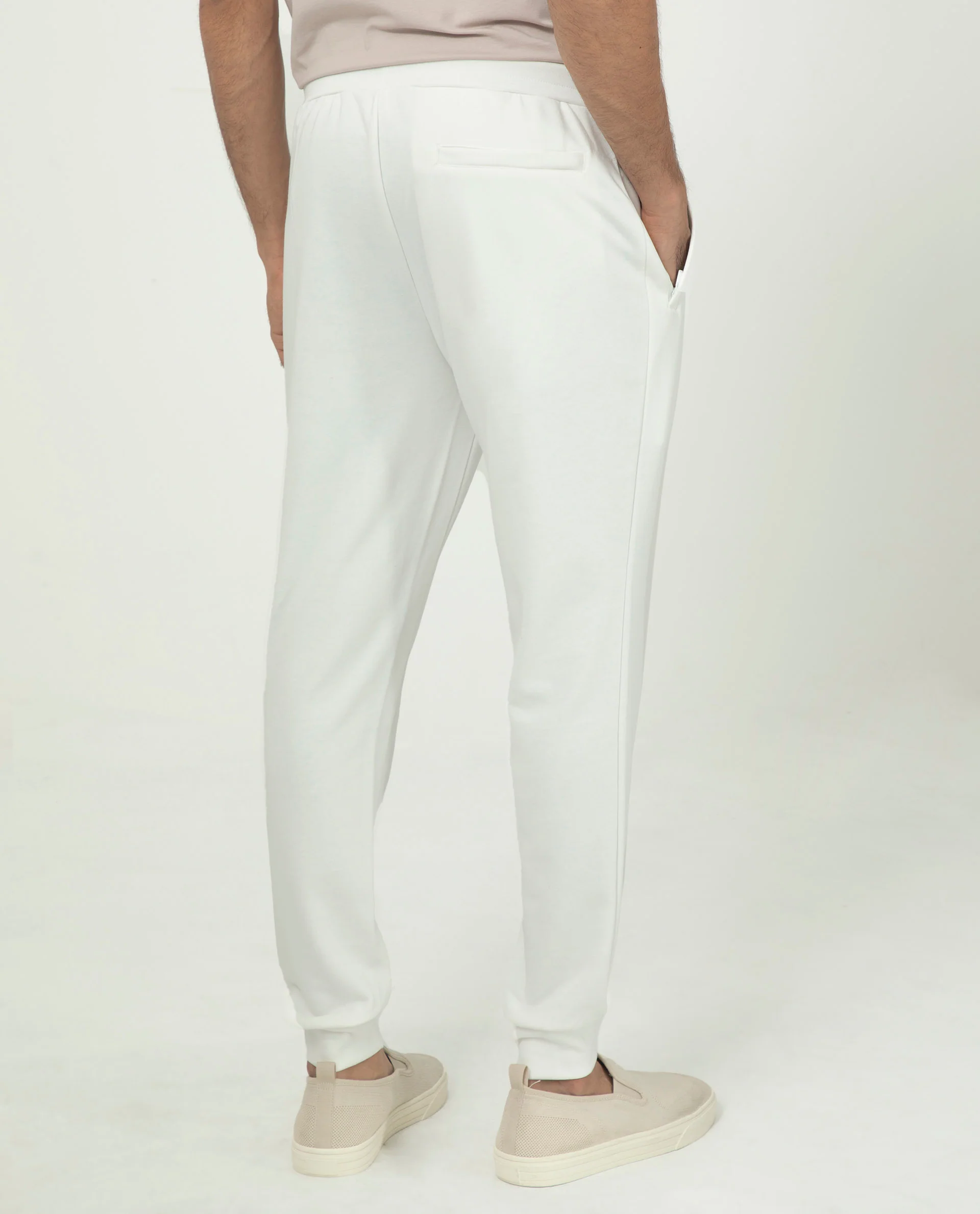 Rare Rabbit Men's Akagi Off White Cotton Plain Regular Fit Joggers - Image 10