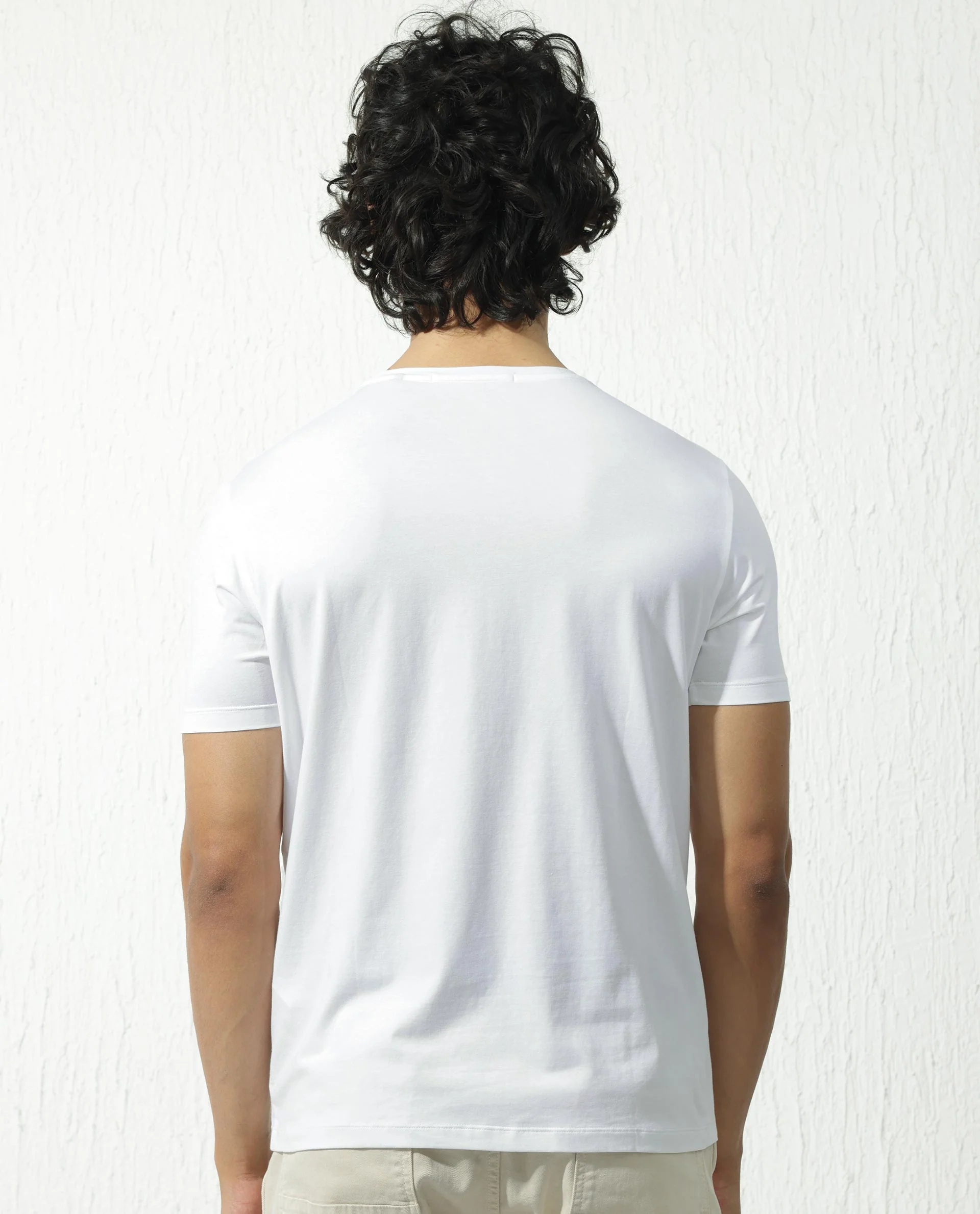 Rare Rabbit Men's Akro White Cotton Blend Graphic Print Regular Fit Half Sleeve Crew Neck T-Shirt - Image 10
