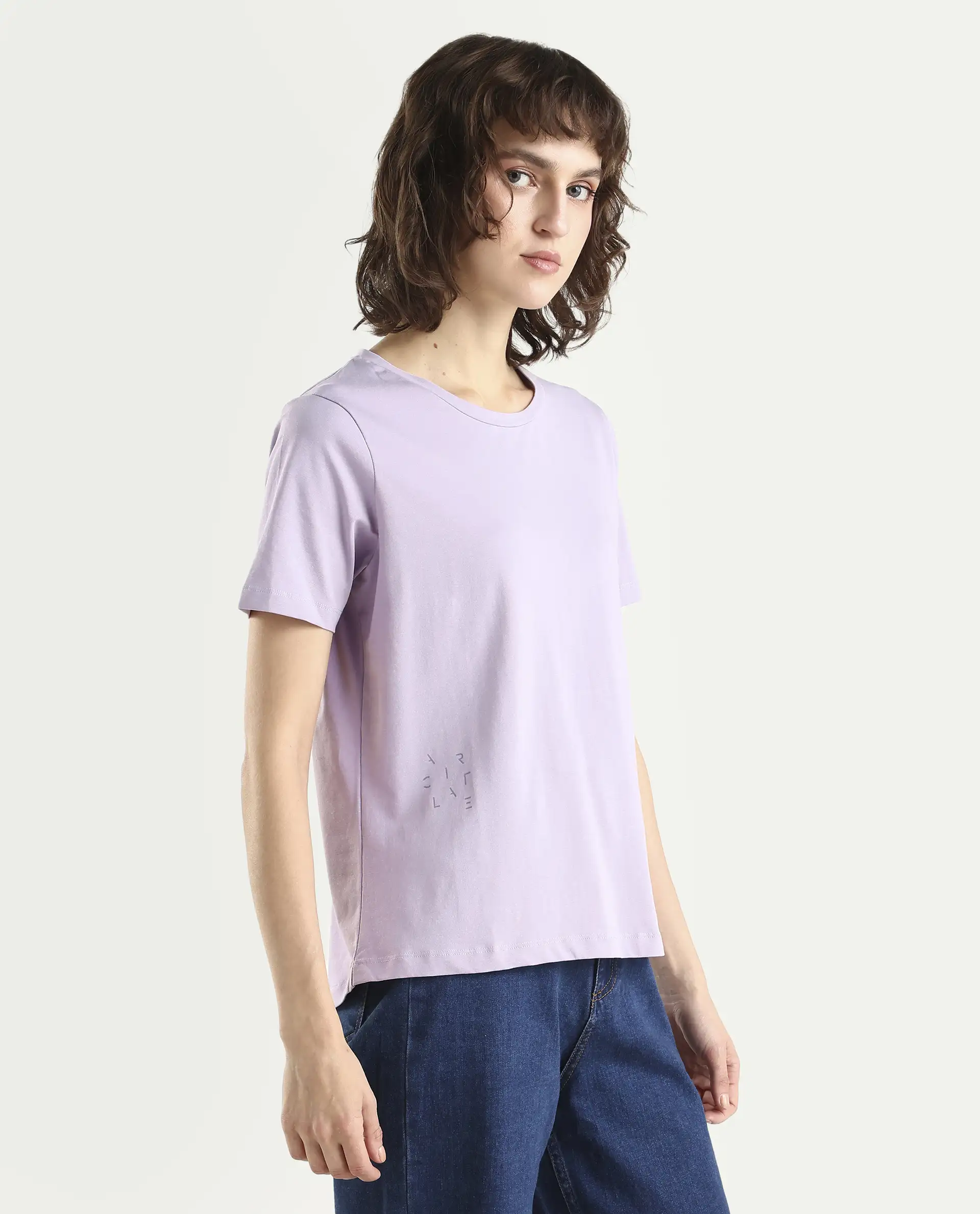Rareism Women's Light Weight High Stretch 180 Gsm Cotton Crew Neck Plain Regular Fit T-Shirt - Image 6