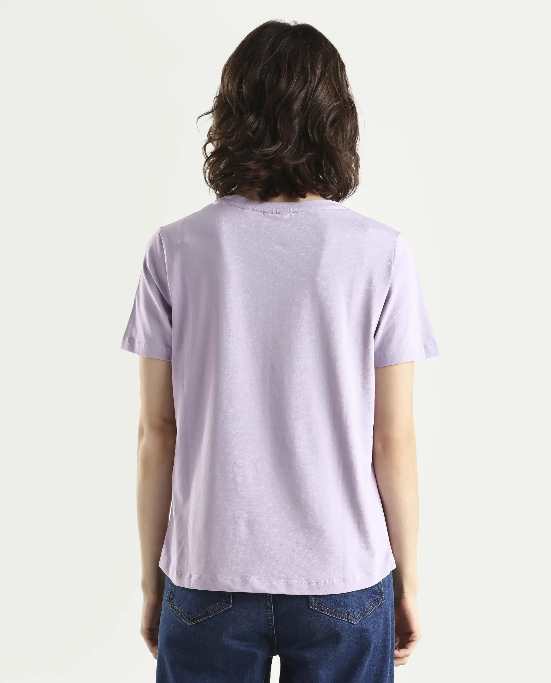 Rareism Women's Light Weight High Stretch 180 Gsm Cotton Crew Neck Plain Regular Fit T-Shirt - Image 7