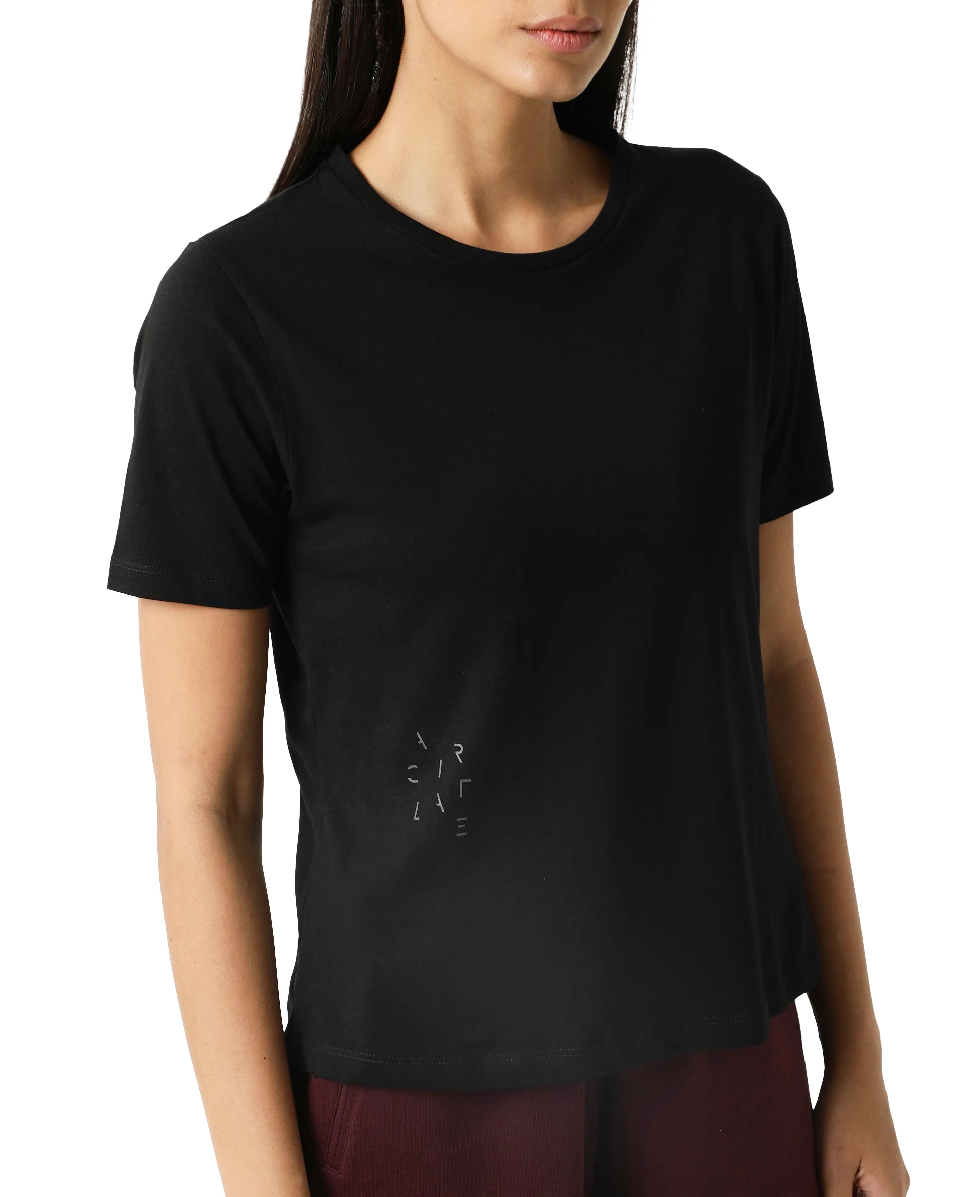 Rareism Women's Light Weight High Stretch 180 Gsm Cotton Crew Neck Plain Regular Fit T-Shirt - Image 2