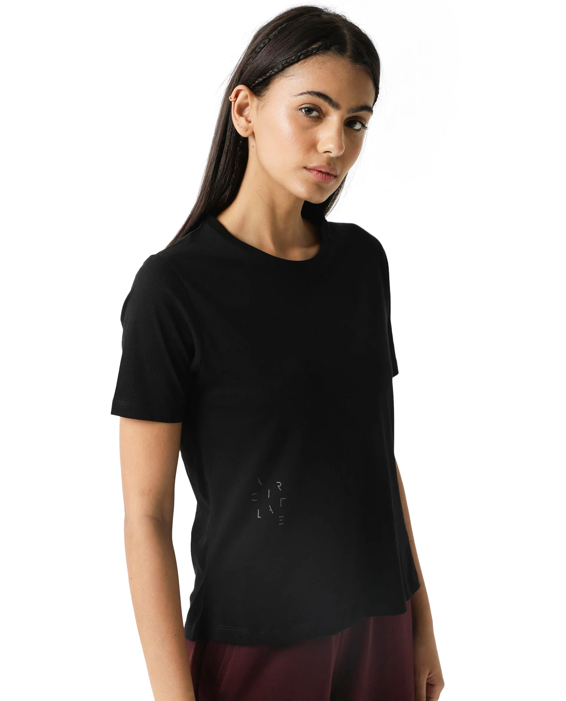 Rareism Women's Light Weight High Stretch 180 Gsm Cotton Crew Neck Plain Regular Fit T-Shirt - Image 3