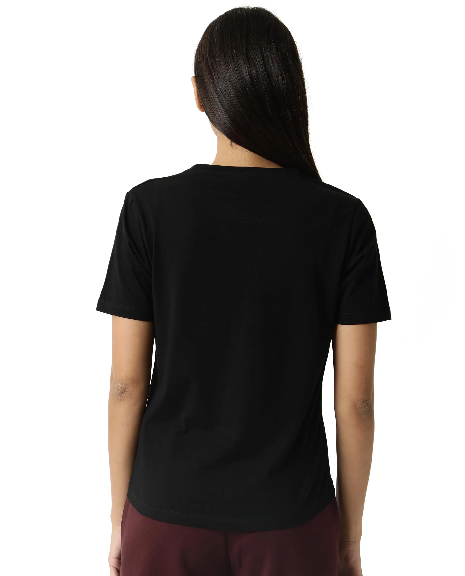 Rareism Women's Light Weight High Stretch 180 Gsm Cotton Crew Neck Plain Regular Fit T-Shirt - Image 4