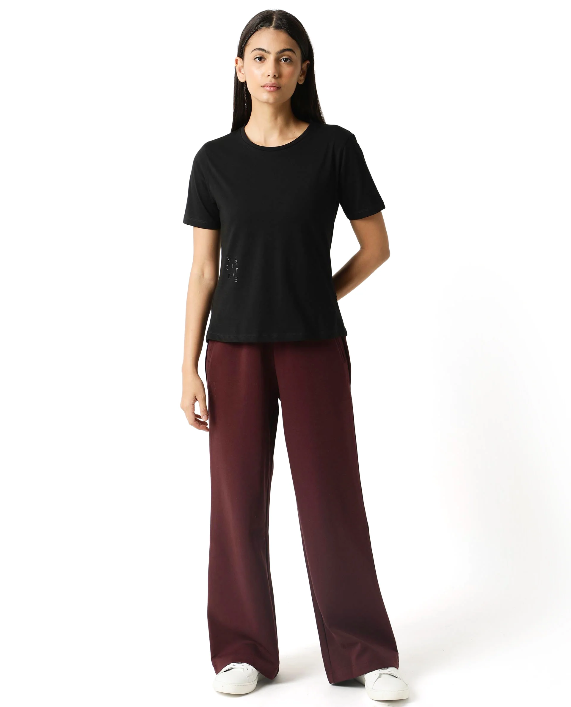 Rareism Women's Light Weight High Stretch 180 Gsm Cotton Crew Neck Plain Regular Fit T-Shirt - Image 5